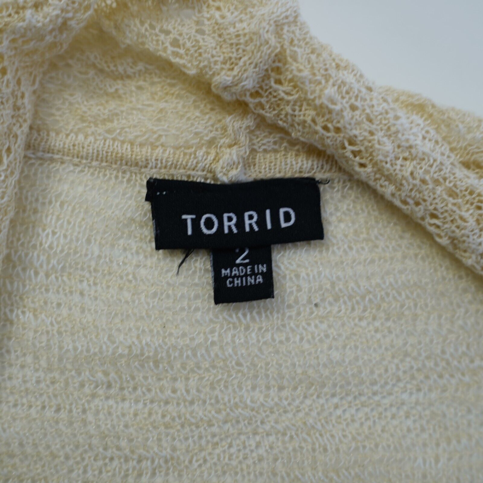 Torrid Torrid Cream Knit Lace Cardigan Sweater Size 2 Cotton Acryli Size XS / US 0-2 / IT 36-38 - 5 Thumbnail