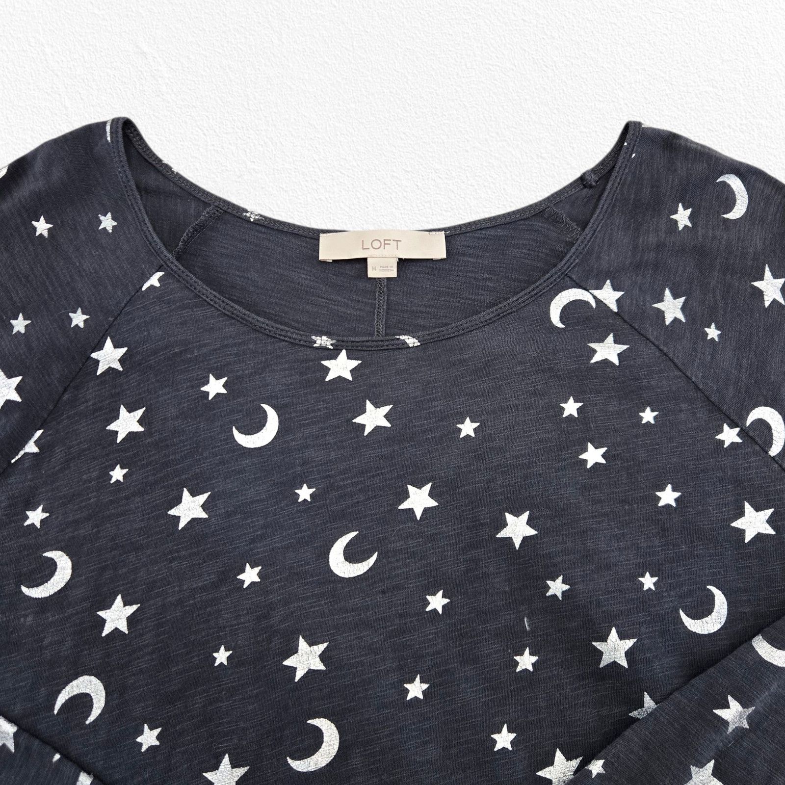 Loft Navy Moon & Stars Long Sleeve Tee Size Medium Size M / US 6-8 / IT 42-44 - 4 Thumbnail