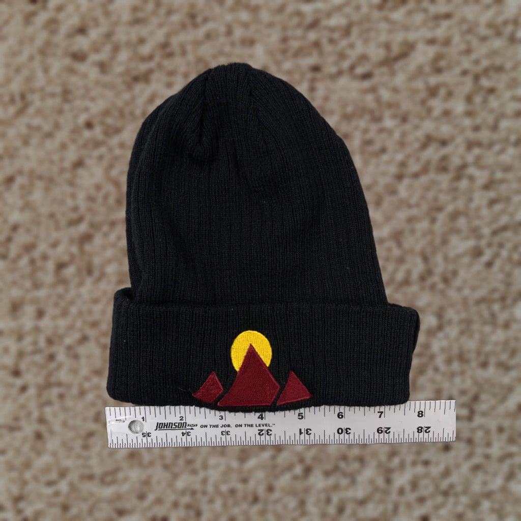 Vintage Bula Beanie Toque Adult One Size Black Knit Mountain Sun Wool Acrylic Blend Ski Hat Size ONE SIZE - 1 Thumbnail