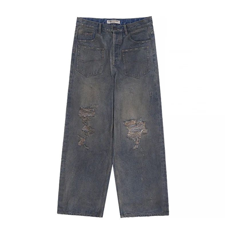 Japanese Brand × Vintage Ripped jeans reverse pocket Size US 33 - 4 Thumbnail