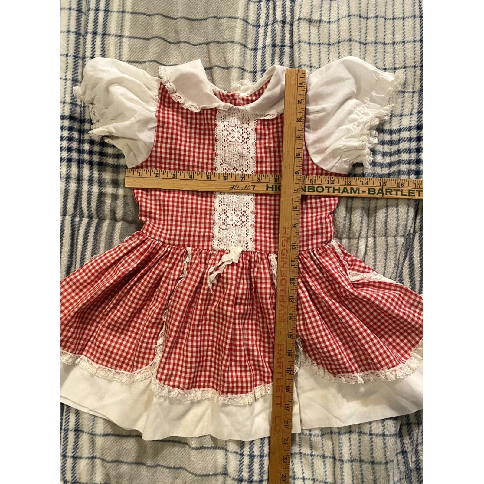 Vintage VINTAGE 60s Jodi & Jill Little Girls Farm Dress Plaid & Lace Size 5 Size ONE SIZE - 3 Thumbnail