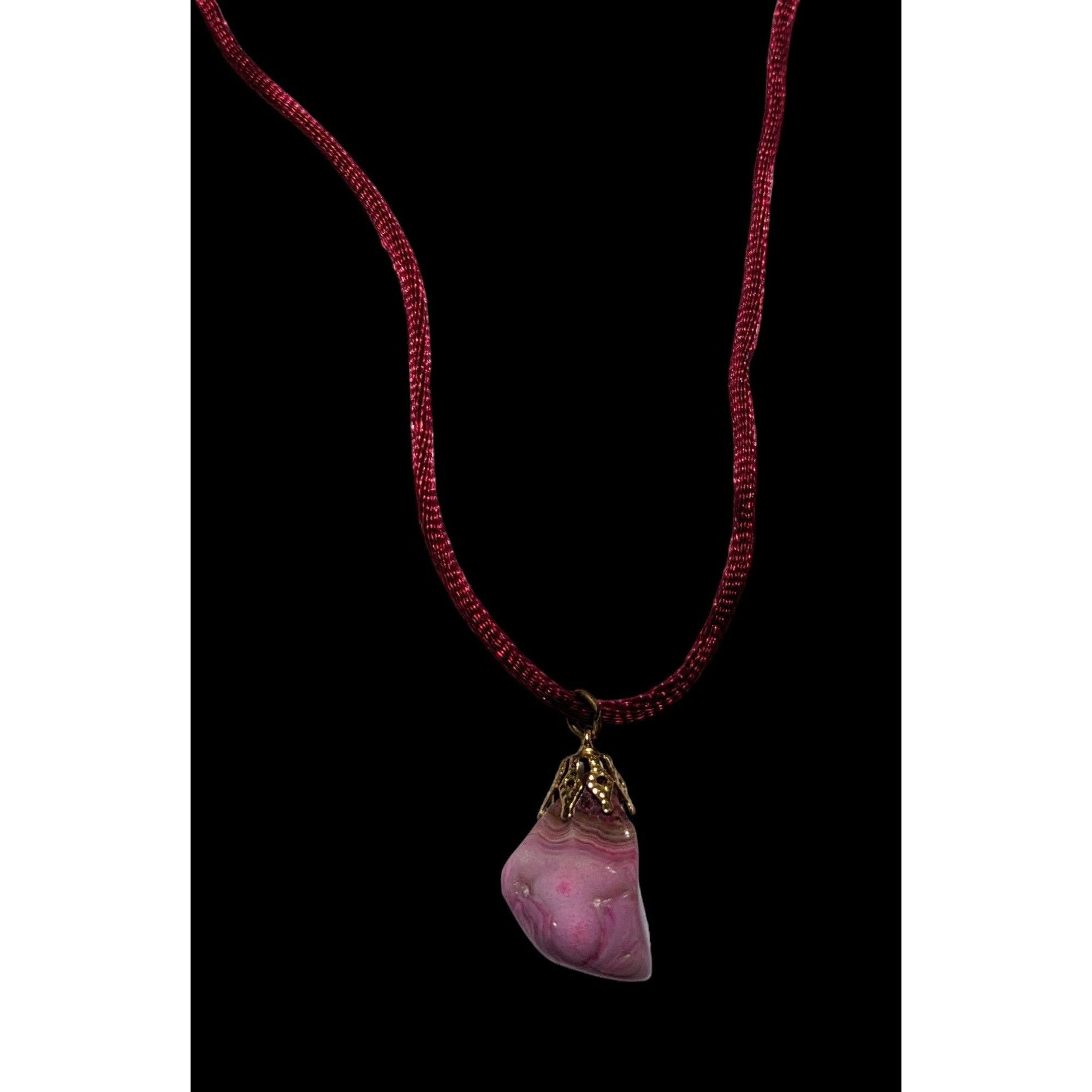 Other Dyed Pink Natural Agate Pendant Necklace Size ONE SIZE - 2 Thumbnail