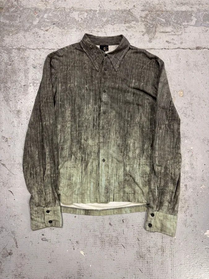 Just Cavalli 2000S Cavalli Elevated Brut Raw Fabric Shirt Size US L / EU 52-54 / 3 - 1 Thumbnail