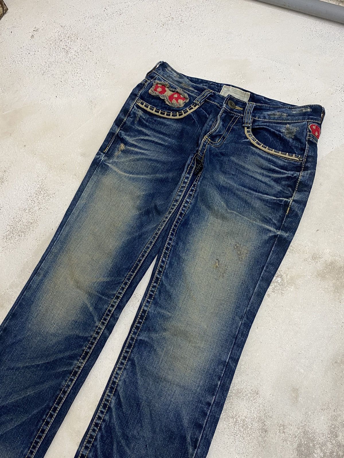 If Six Was Nine × Japanese Brand × Le Grande Bleu (L.G.B.) Vintage Lolita X Yoshitomo Nara Patches Mud Washed Whisker Size US 29 - 5 Thumbnail