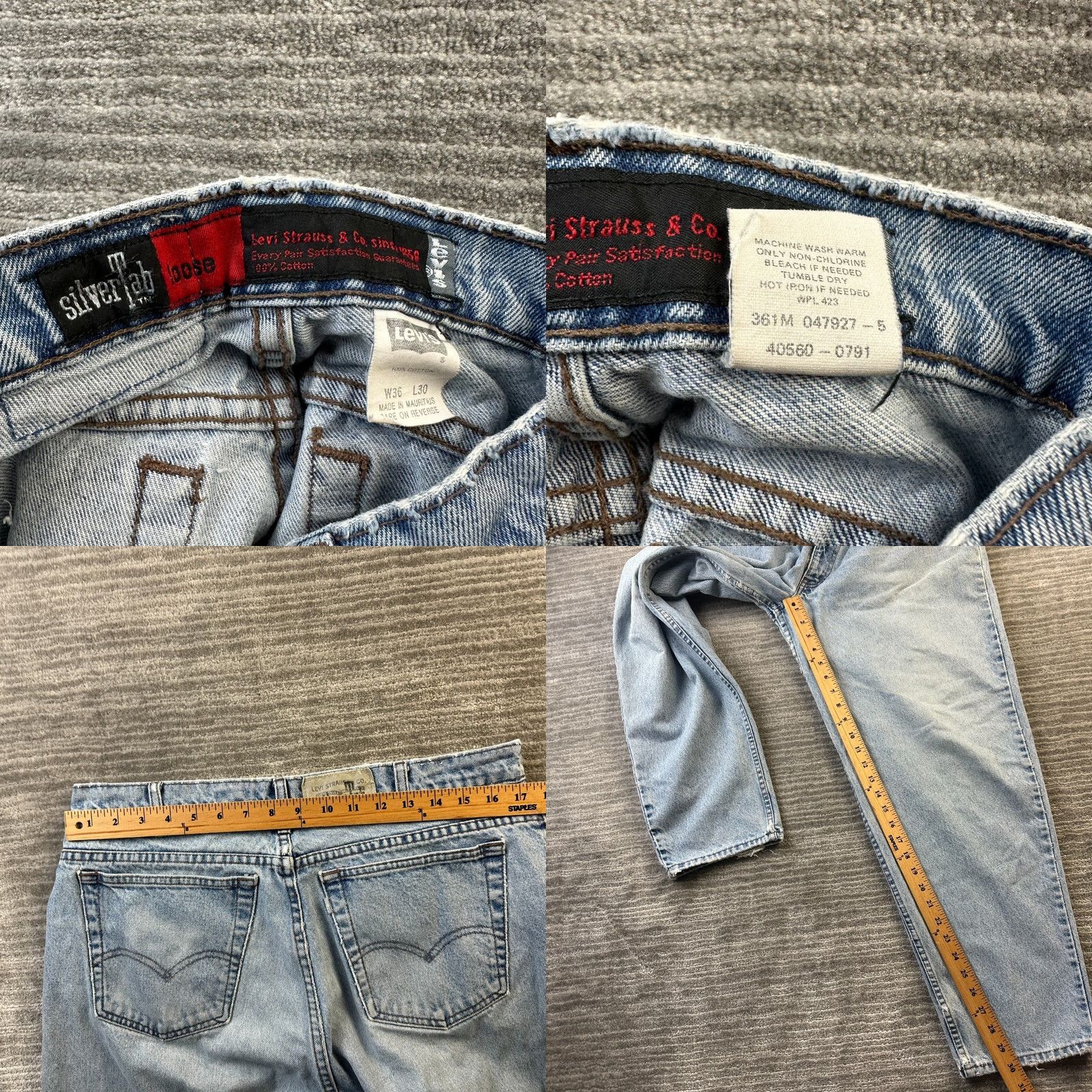 Levi's VINTAGE Levi's Silvertab Jeans Mens 38x30 Black Relaxed Straight 1991 90s Distressed Size US 38 / EU 54 - 8 Thumbnail