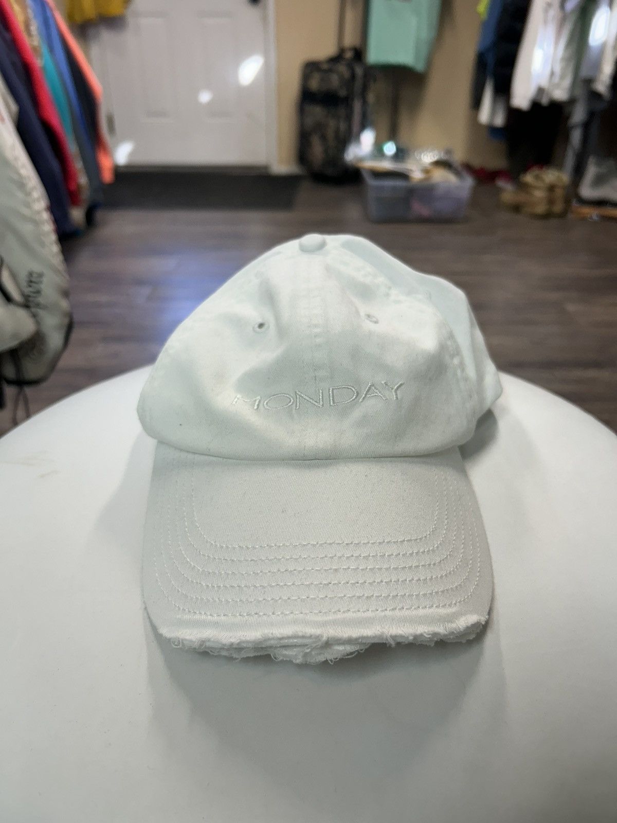 image of Reebok x Vetements Embroidered Monday Cap in White, Men's