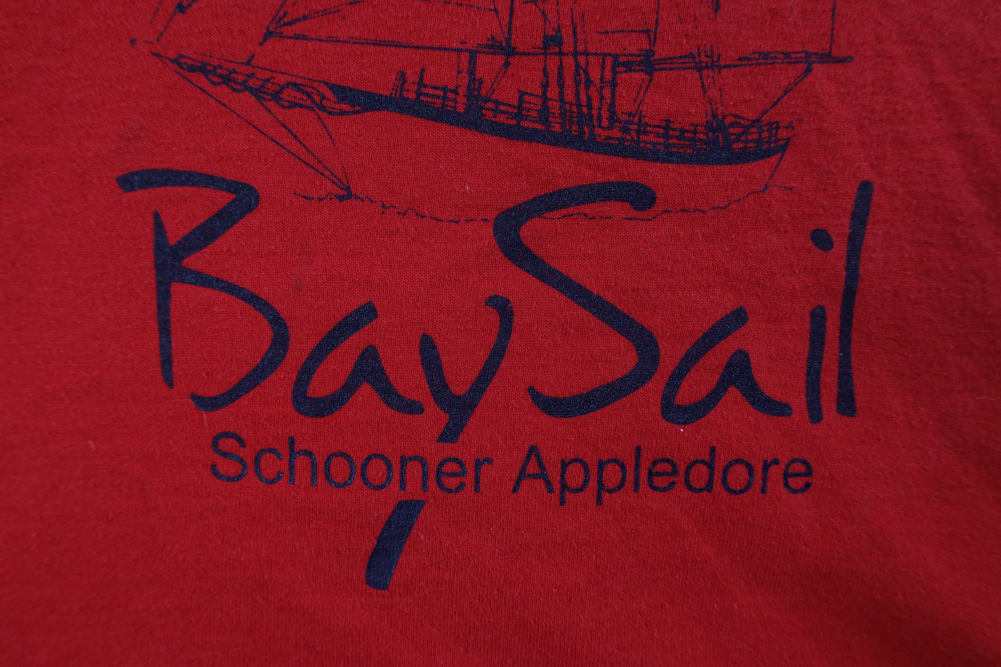 Vintage Vintage 90s Bay Sail Schooner Appledore Ship T-Shirt Red Size US L / EU 52-54 / 3 - 6 Thumbnail