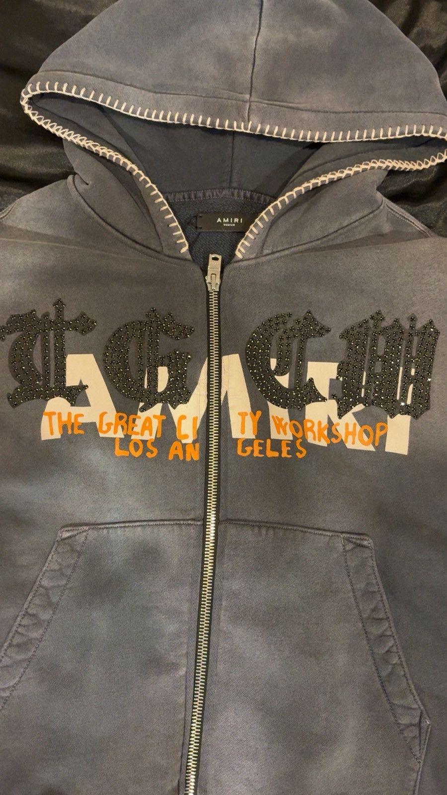 Amiri Amiri x TGCW Swarovski Crystal Flame Zip up Hoodie Size US M / EU 48-50 / 2 - 5 Thumbnail