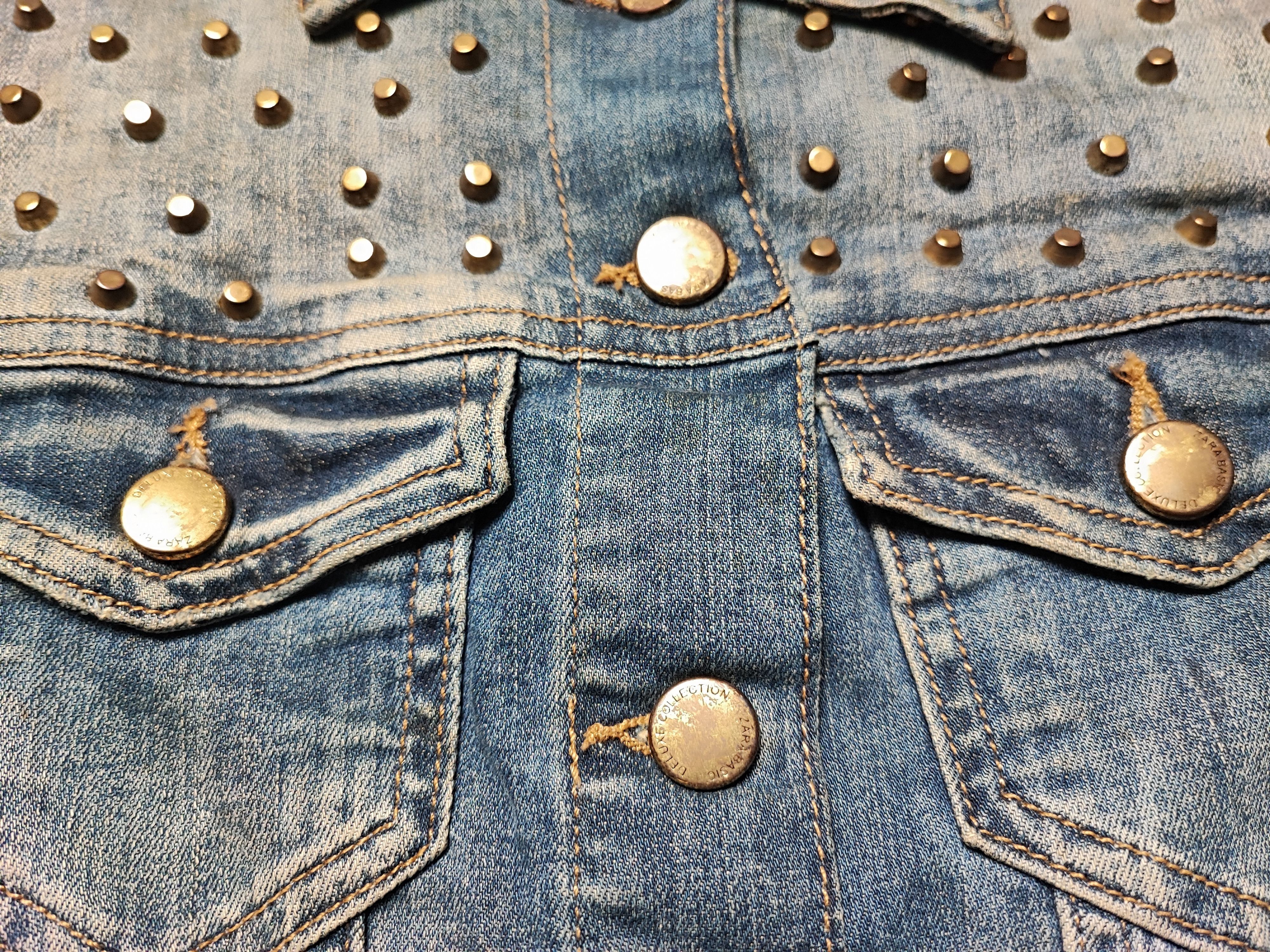 Zara Punk Denim Spike Jacket Boxy by Zara Size US XS / EU 42 / 0 - 7 Thumbnail