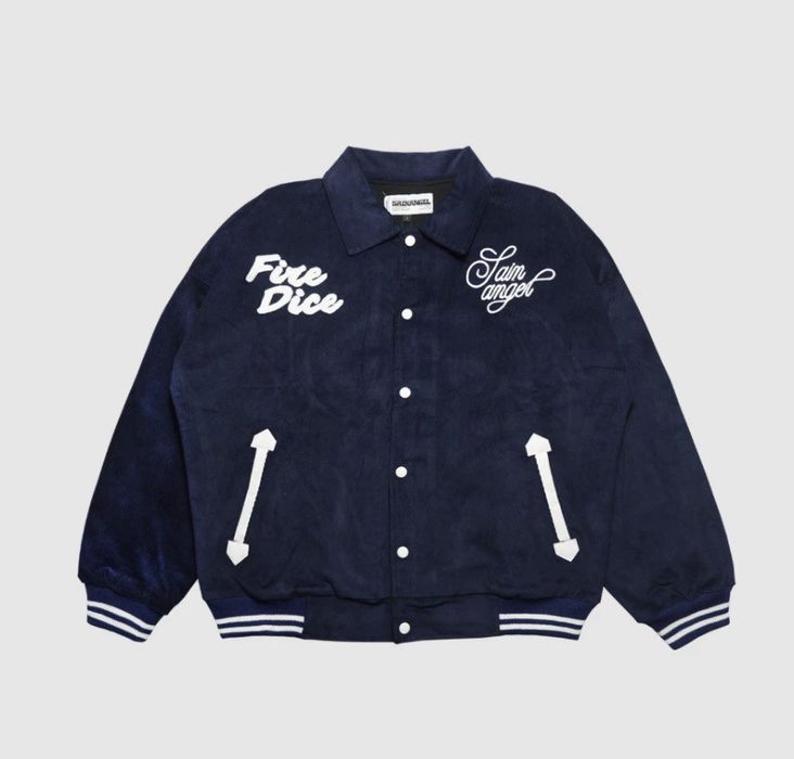 Bomber Jacket varsity jacket corduroy fire dice varsity jacket