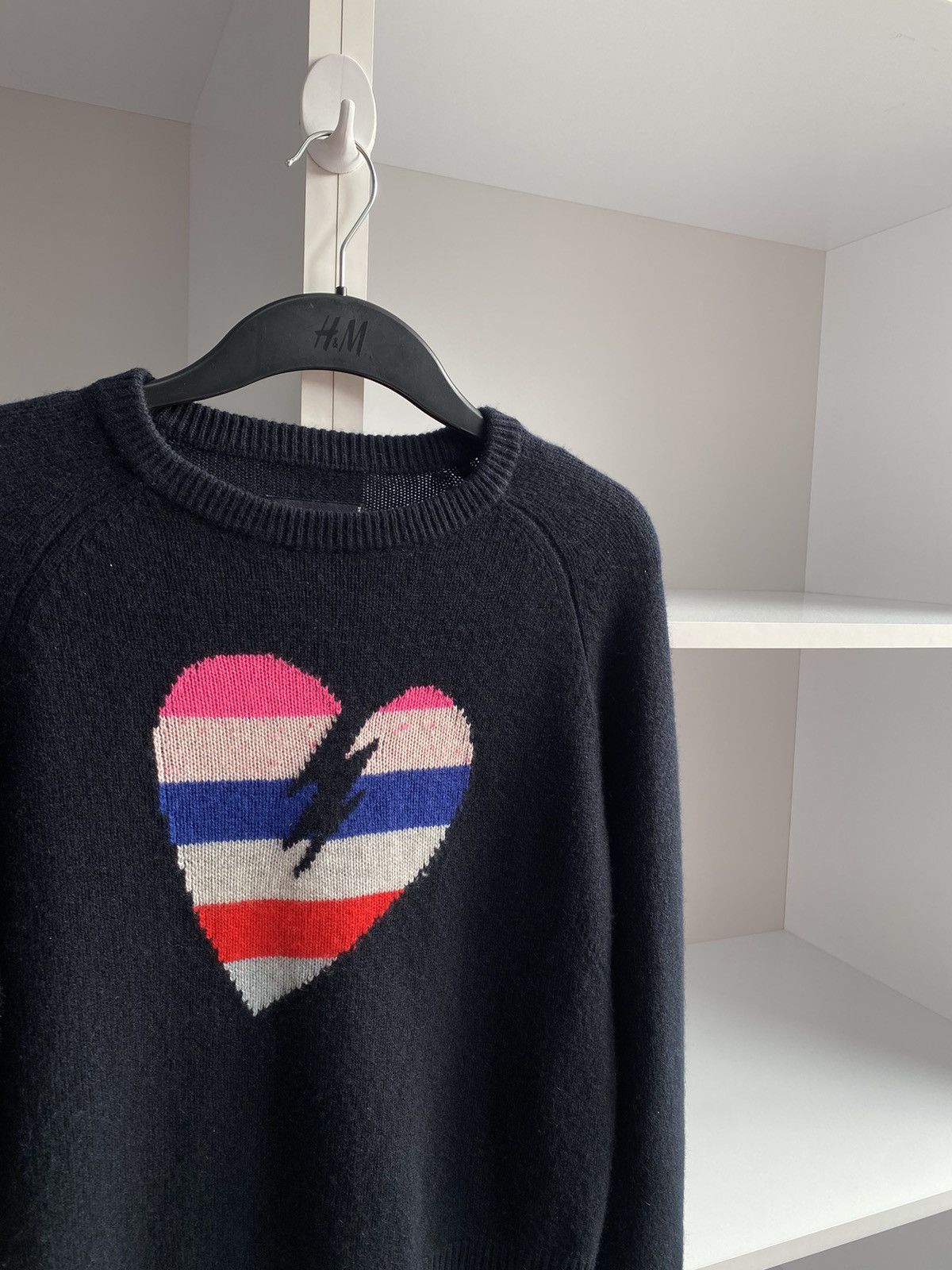Vintage × Zadig & Voltaire Vintage Zadig & Voltaire Baly Heart Sweater Navy Cashmere Size XS / US 0-2 / IT 36-38 - 5 Thumbnail