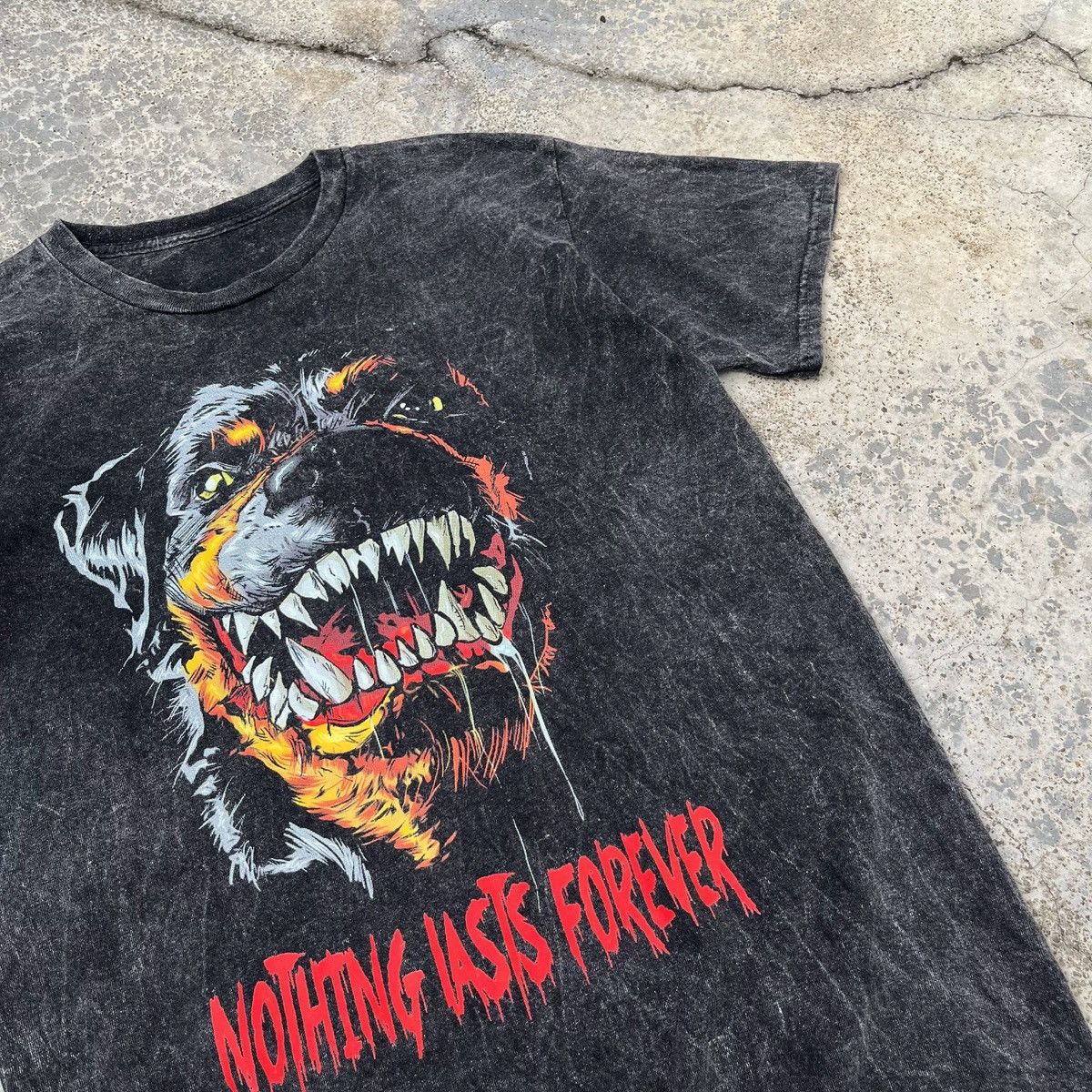 Vintage Nothing Last Forever Nice Mad Black Dog Graphic Design Tee Size US M / EU 48-50 / 2 - 2 Thumbnail
