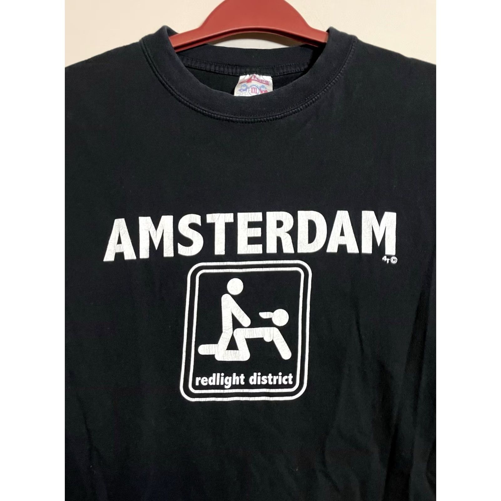 Vintage VINTAGE 4 Tops Amsterdam Red Light District T-Shirt Men Black 2XL Crew Neck Short Sleeve Cotton Logo Retro Size US XXL / EU 58 / 5 - 2 Thumbnail