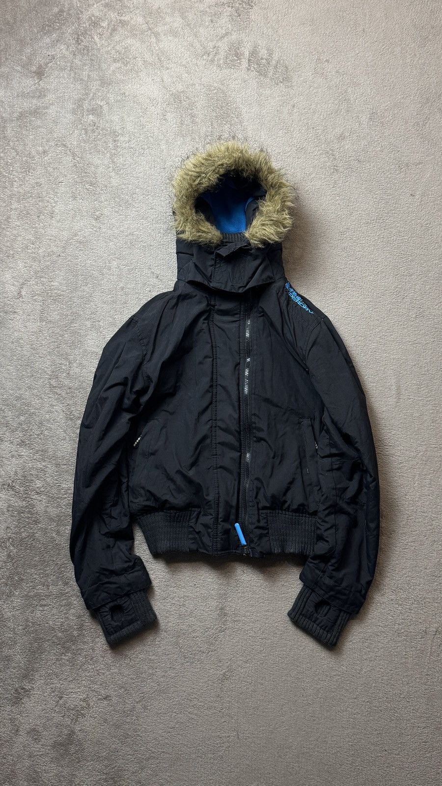 Japanese Brand Superdry Faux Fur Hood Jacket drill y2k LGB Goa oakley y-3 Size US S / EU 44-46 / 1 - 2 Thumbnail