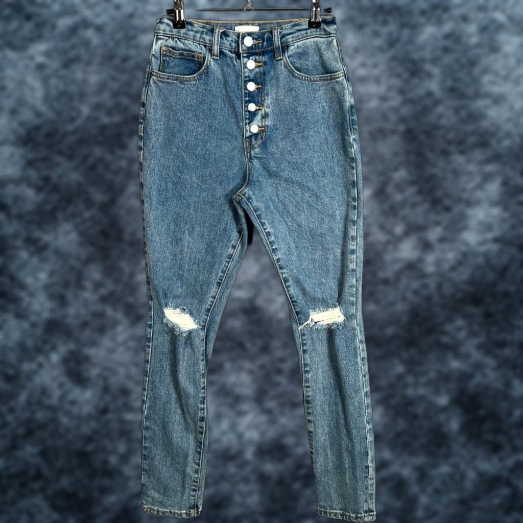 Vintage Weworewhat High-Waisted Skinny Denim Jeans Size 25 Women Adults 25 Blue Denim 5-Pocket Design Jeans Size 42" / US 20 - 1 Thumbnail