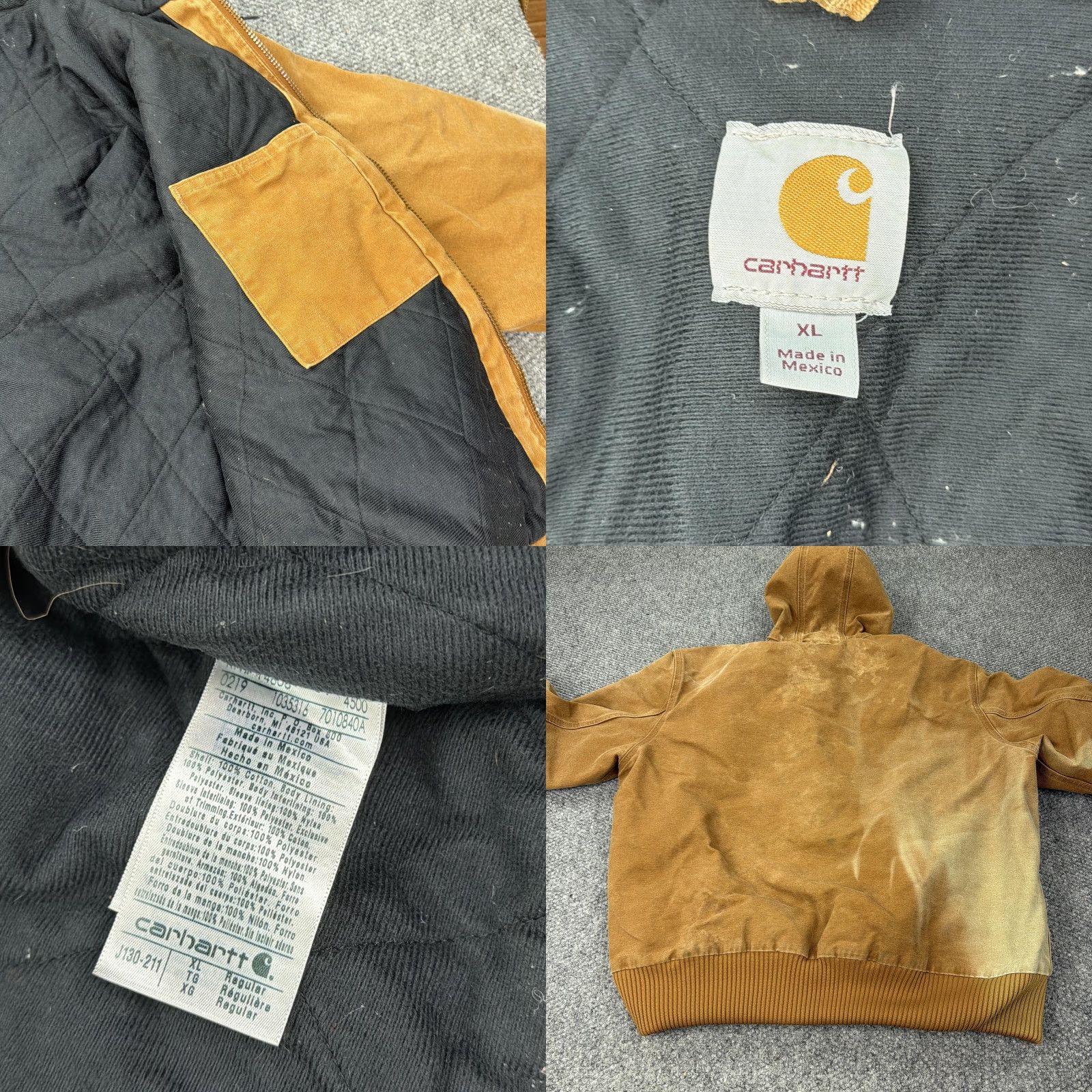 Carhartt VTG Carhartt J130 Jacket Mens XL Brown Duck Quilted Workwear Distressed Stained Size US XL / EU 56 / 4 - 8 Thumbnail