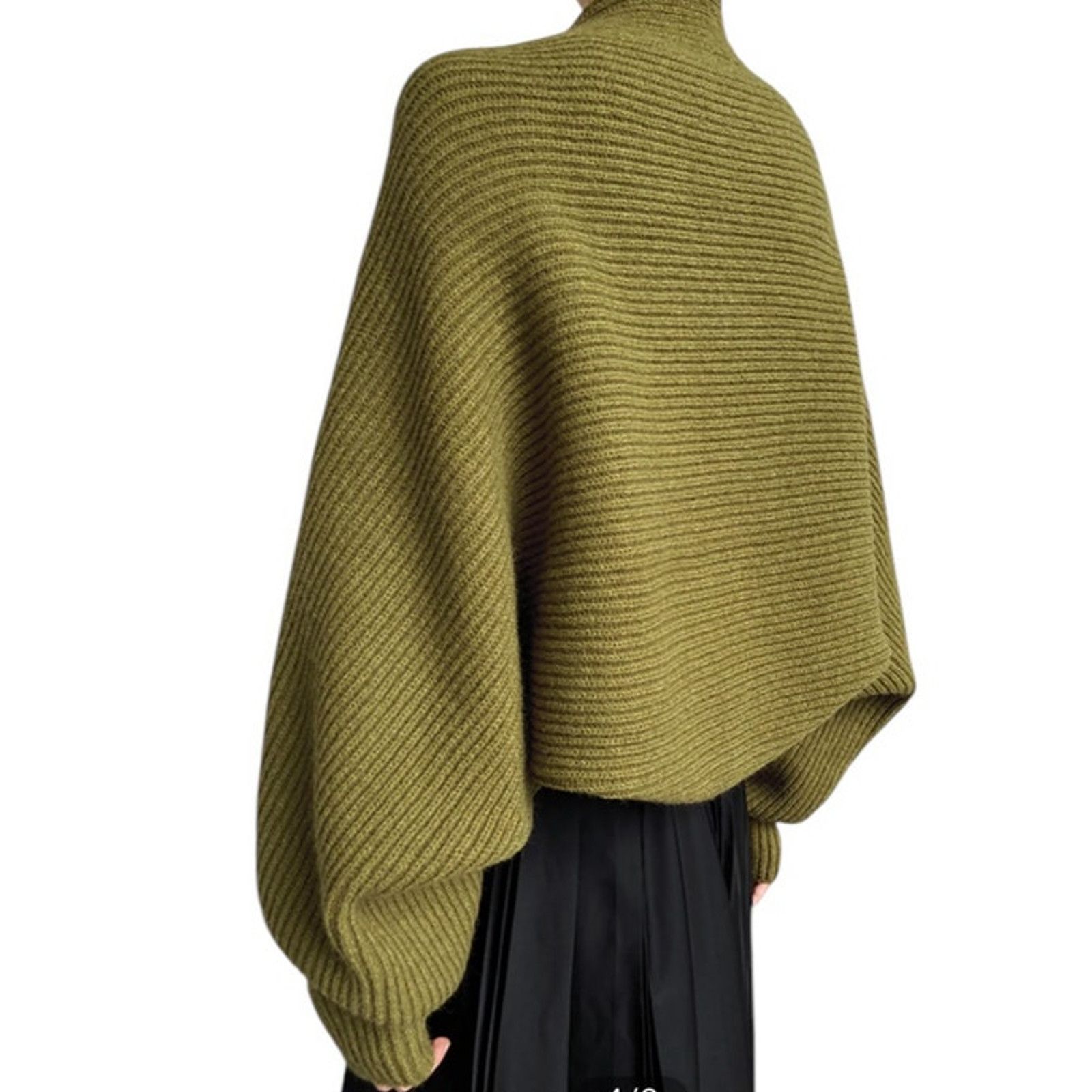 Other Commense Black Solid Open-Front Shrug Long Sleeve Sweater Size S / US 4 / IT 40 - 4 Thumbnail