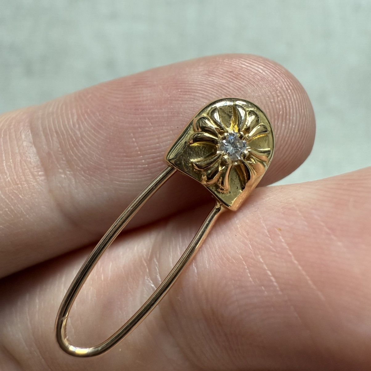 Chrome Hearts Chrome Hearts Safety Pin Earring with Diamonds Size ONE SIZE - 2 Thumbnail