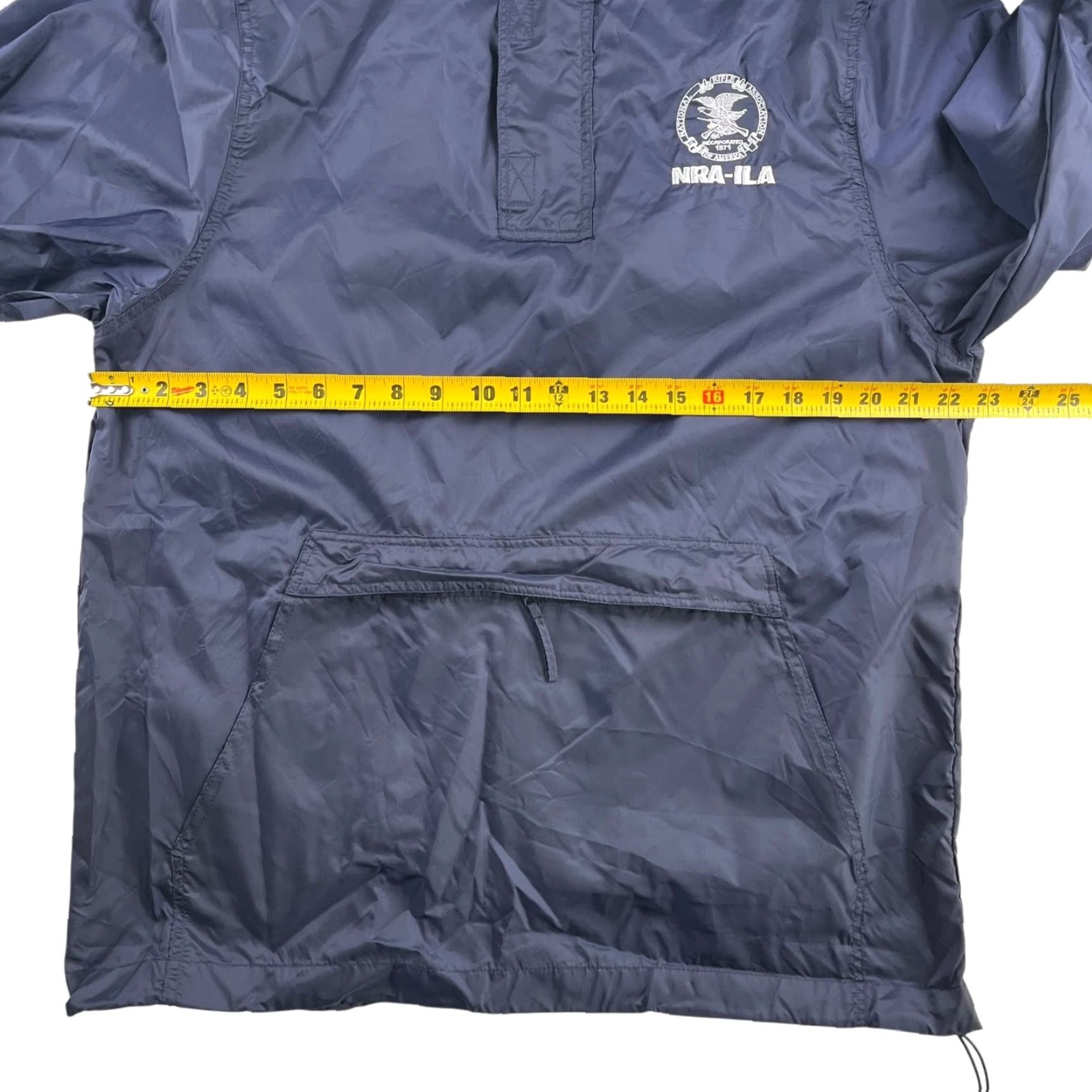 Vintage NRA Embroidered Nylon Windbreaker Jacket NAVY Blue 1/4 Zip Large Mens Jacket Size US L / EU 52-54 / 3 - 3 Thumbnail