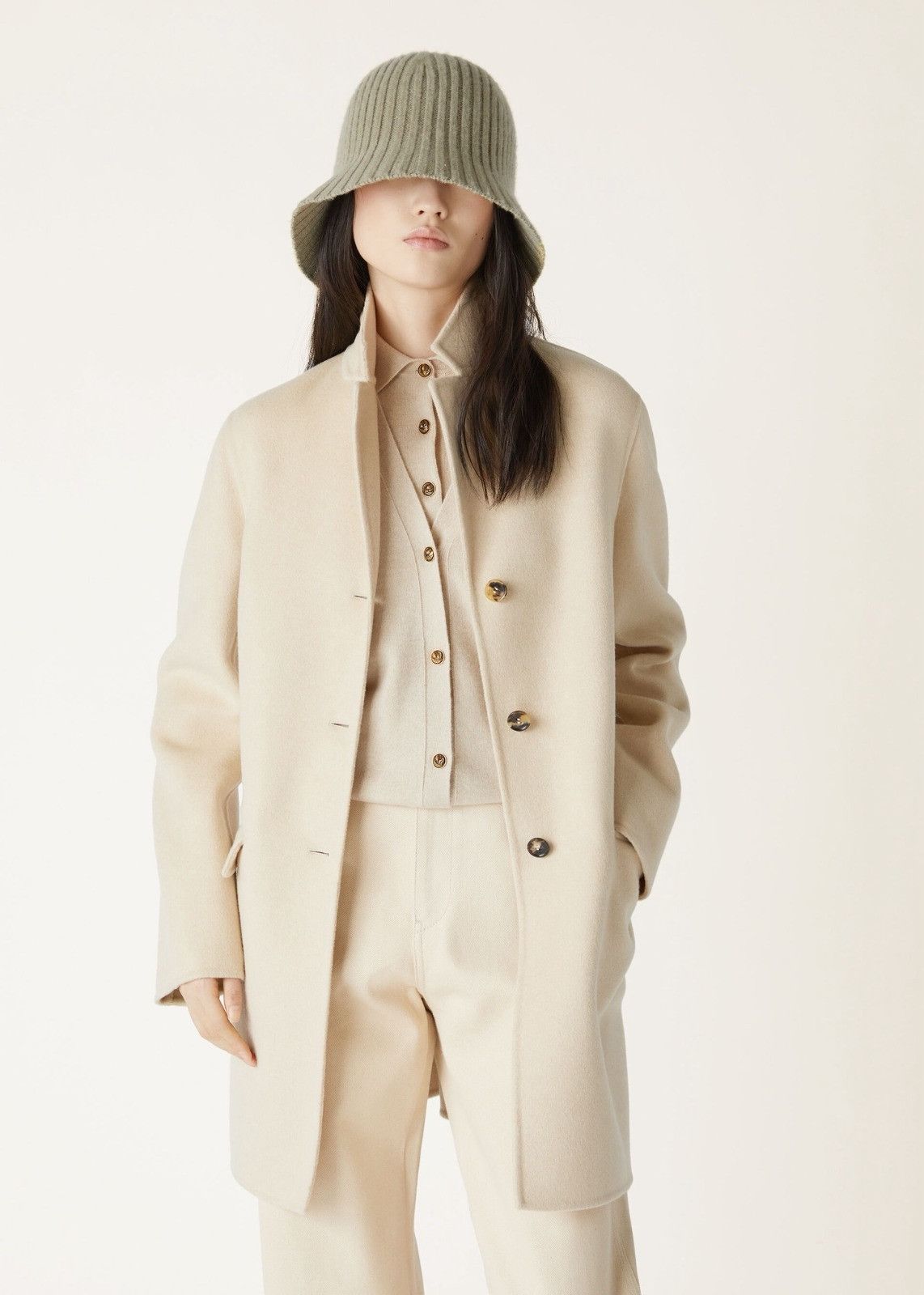 Loro Piana o1srvl11e0126 FAO3274 Baby Cashmere Coat in Beige Size L / US 10 / IT 46 - 3 Thumbnail