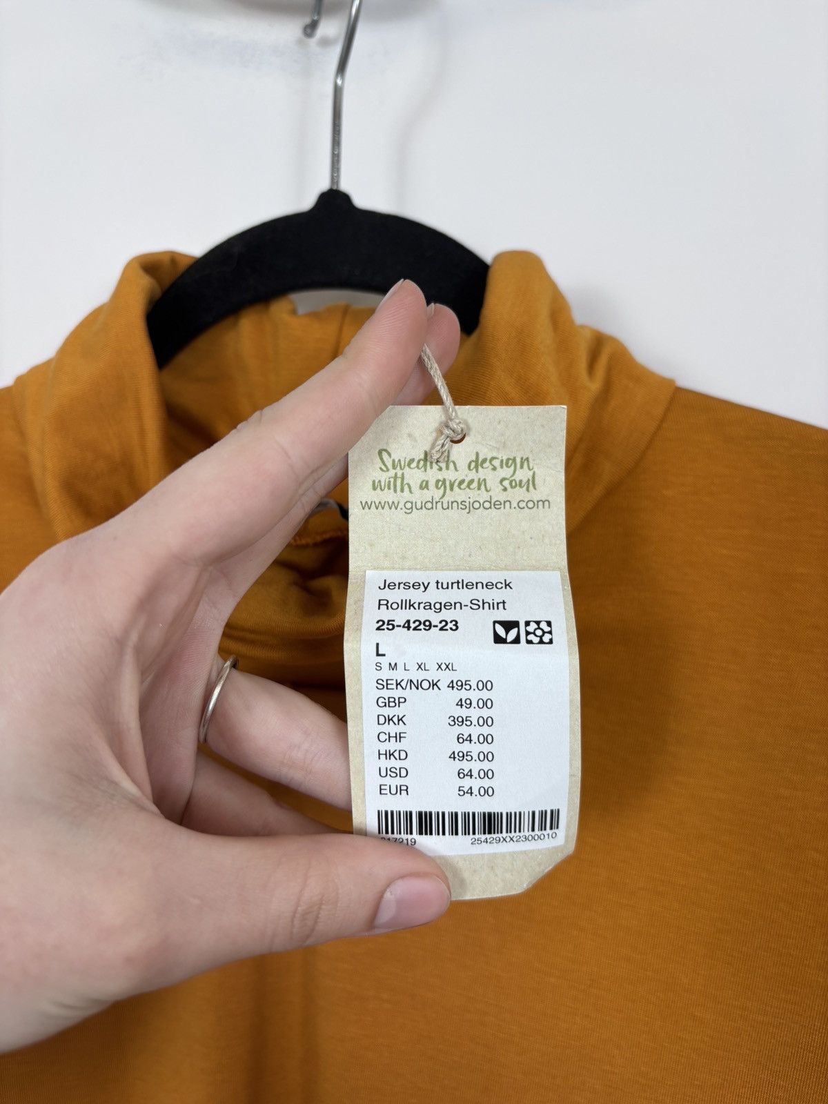 Gudrun Sjoden Gudrun Sjoden NWT Women’s Orange Lyocell Polo Neck Top Size L / US 10 / IT 46 - 10 Thumbnail