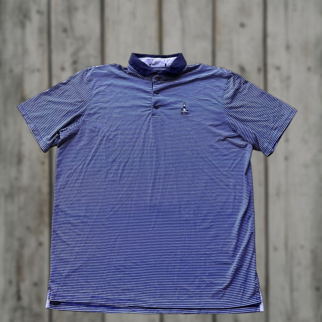 Vintage Greyson Polo Shirt 2XL Mens Blue Striped Short Sleeve Casual Golf Wolf Classic Sports Size US XXL / EU 58 / 5 - 1 Thumbnail