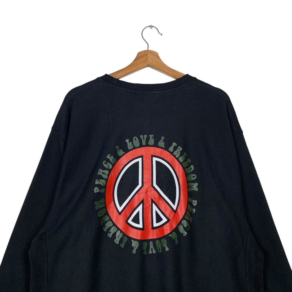 Japanese Brand BADASS ARTIST ART Peace Love Freedom Sweatshirt #2424-C108 Size US XL / EU 56 / 4 - 2 Thumbnail