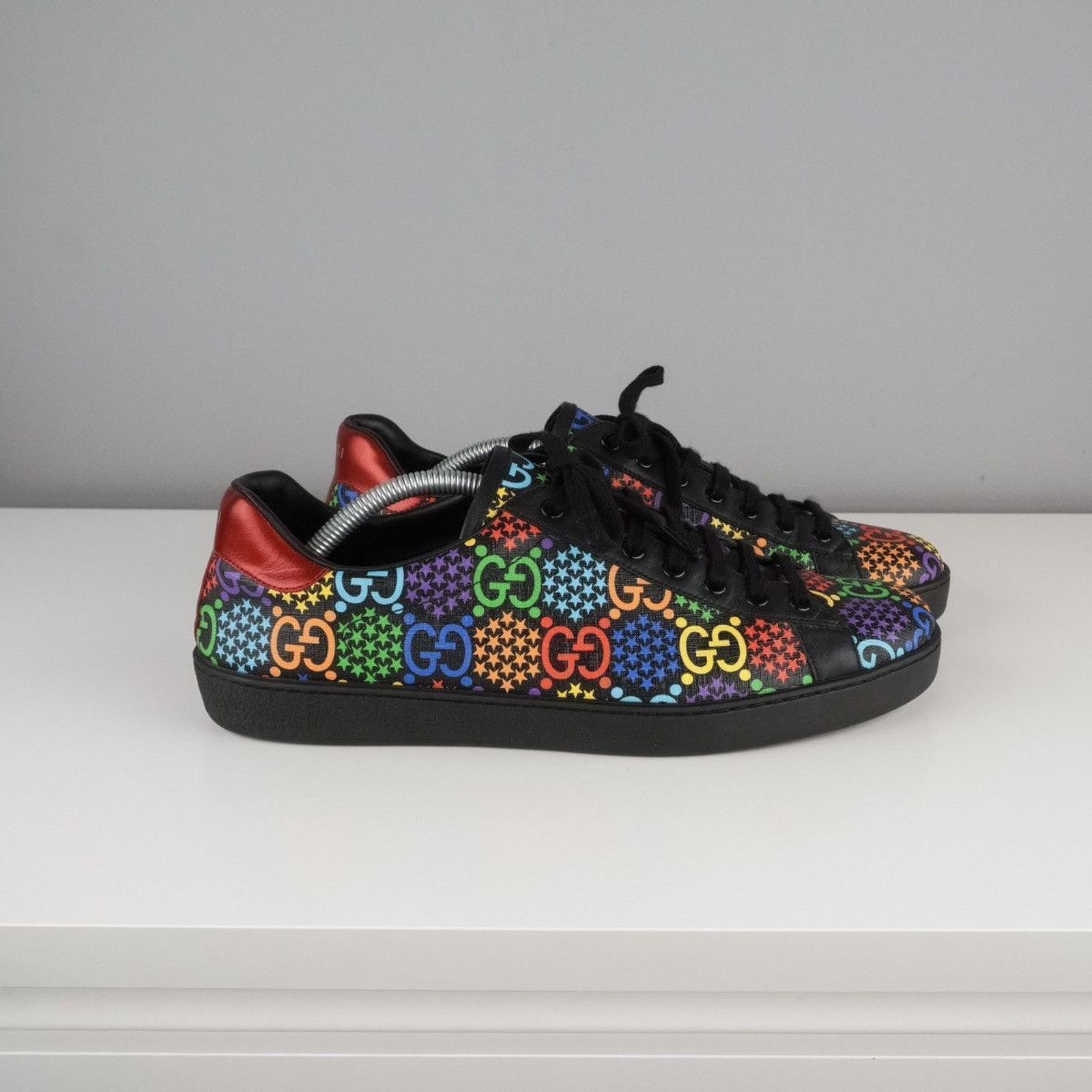 Gucci Gucci psychedelic multicolor monogram logo leather sneakers Size US 10.5 / EU 43-44 - 3 Thumbnail