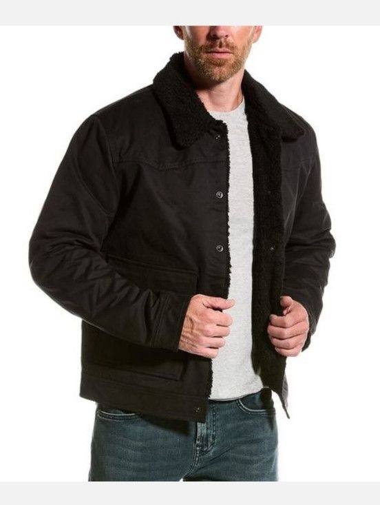 7 For All Mankind 7 For All Mankind Western Trucker Jacket Black Sherpa Lined Size US XXL / EU 58 / 5 - 9 Thumbnail