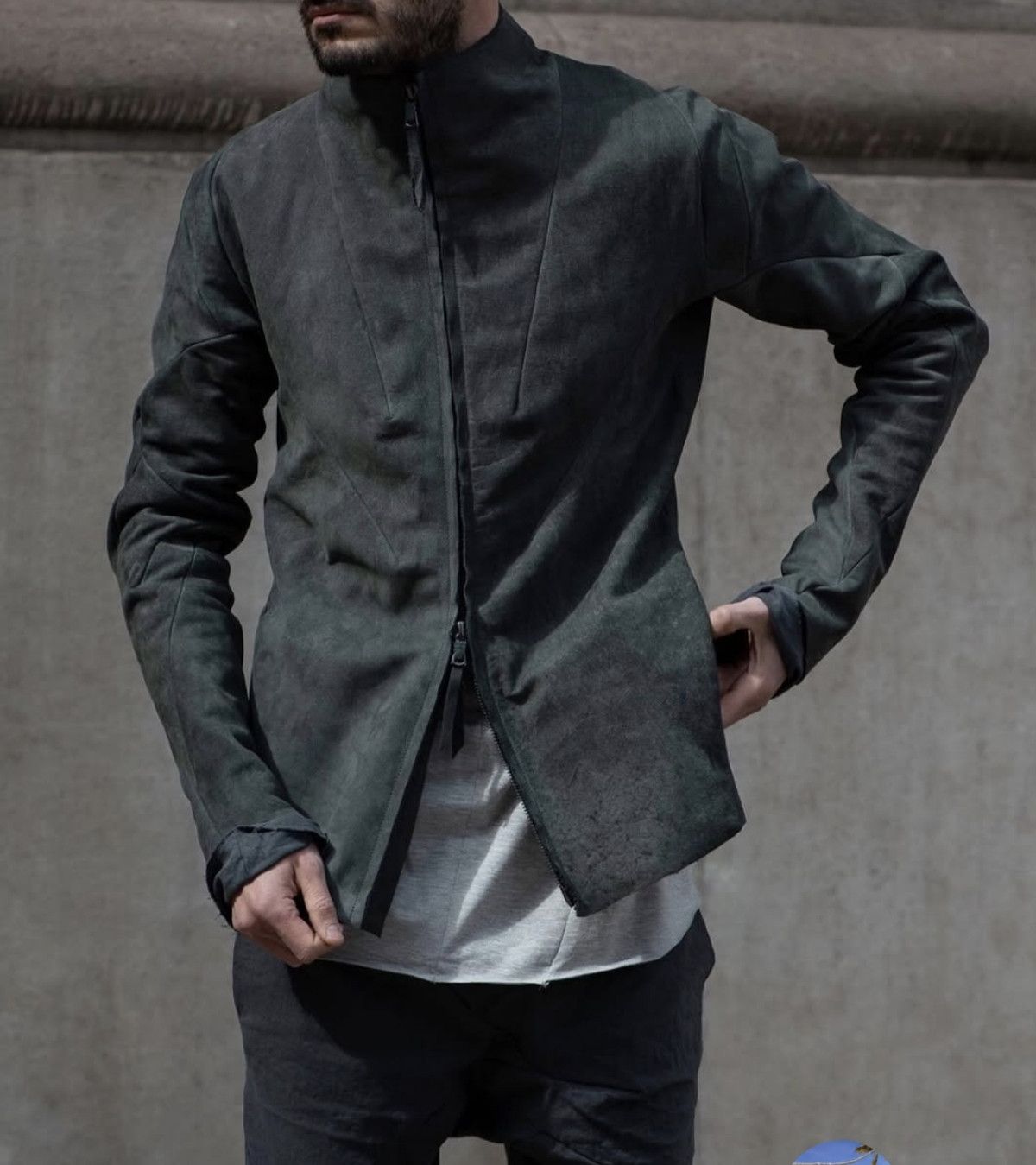 Leon Emanuel Blanck LEON EMANUEL BLANCK DARK GREY BUFFALO AVIATOR LEATHER JACKET Size US M / EU 48-50 / 2 - 11 Thumbnail
