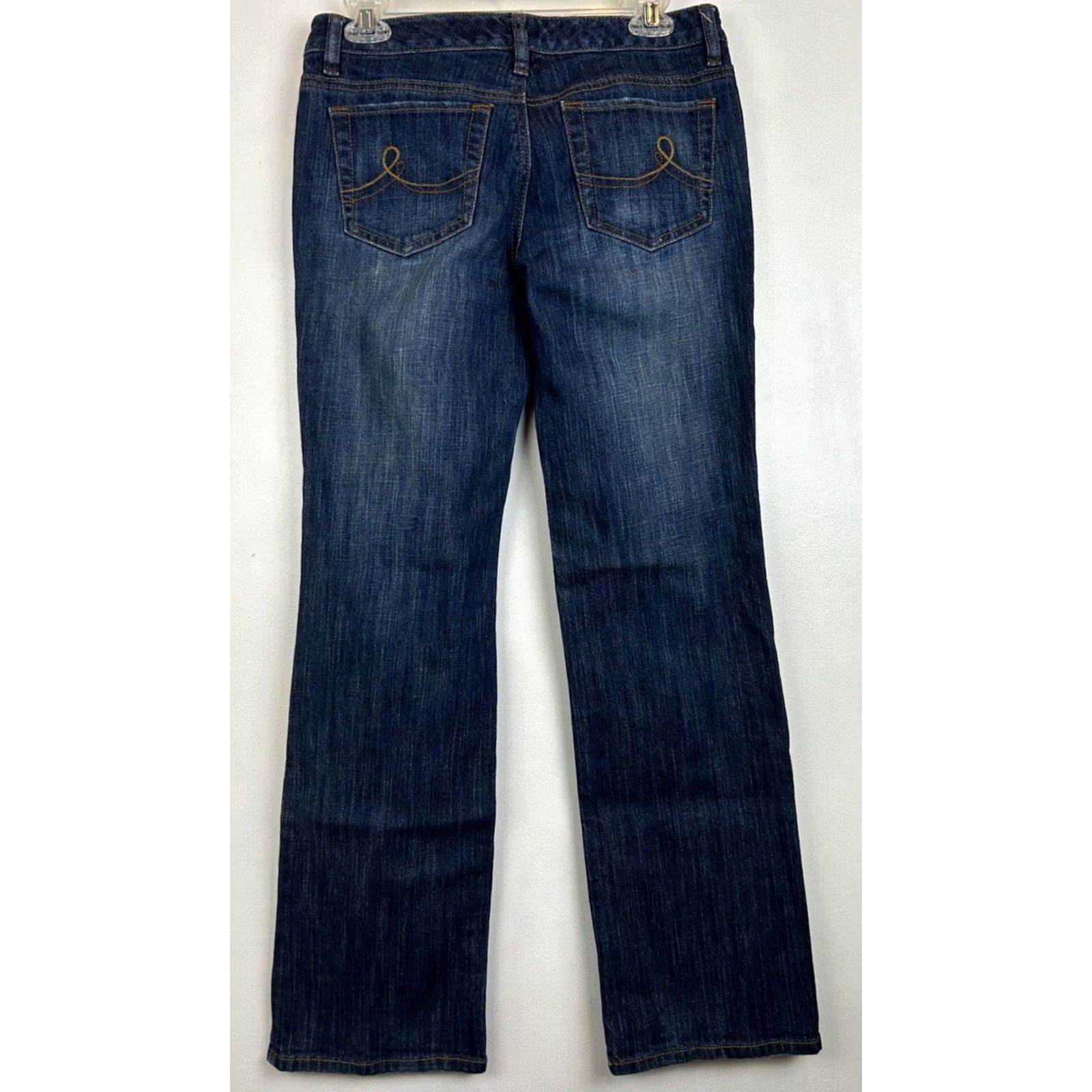 Loft LOFT Ann Taylor Jeans Womens 4 Original Boot Cut Mid Rise Blue Distressed Size 27" / US 4 / IT 40 - 2 Thumbnail