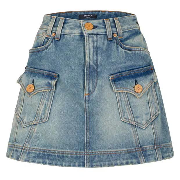 o1g2r1mq0924 Mini Skirt in Denim Blue