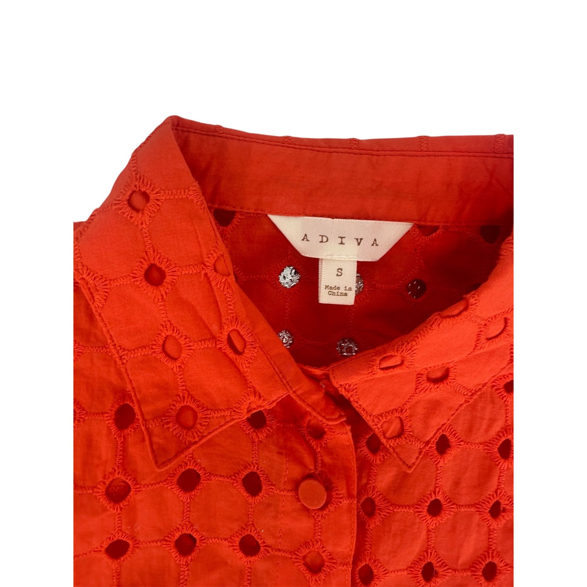 Other Adiva Eyelet Top - Orange Embroidered Cutout - Size Small Size S / US 4 / IT 40 - 8 Thumbnail