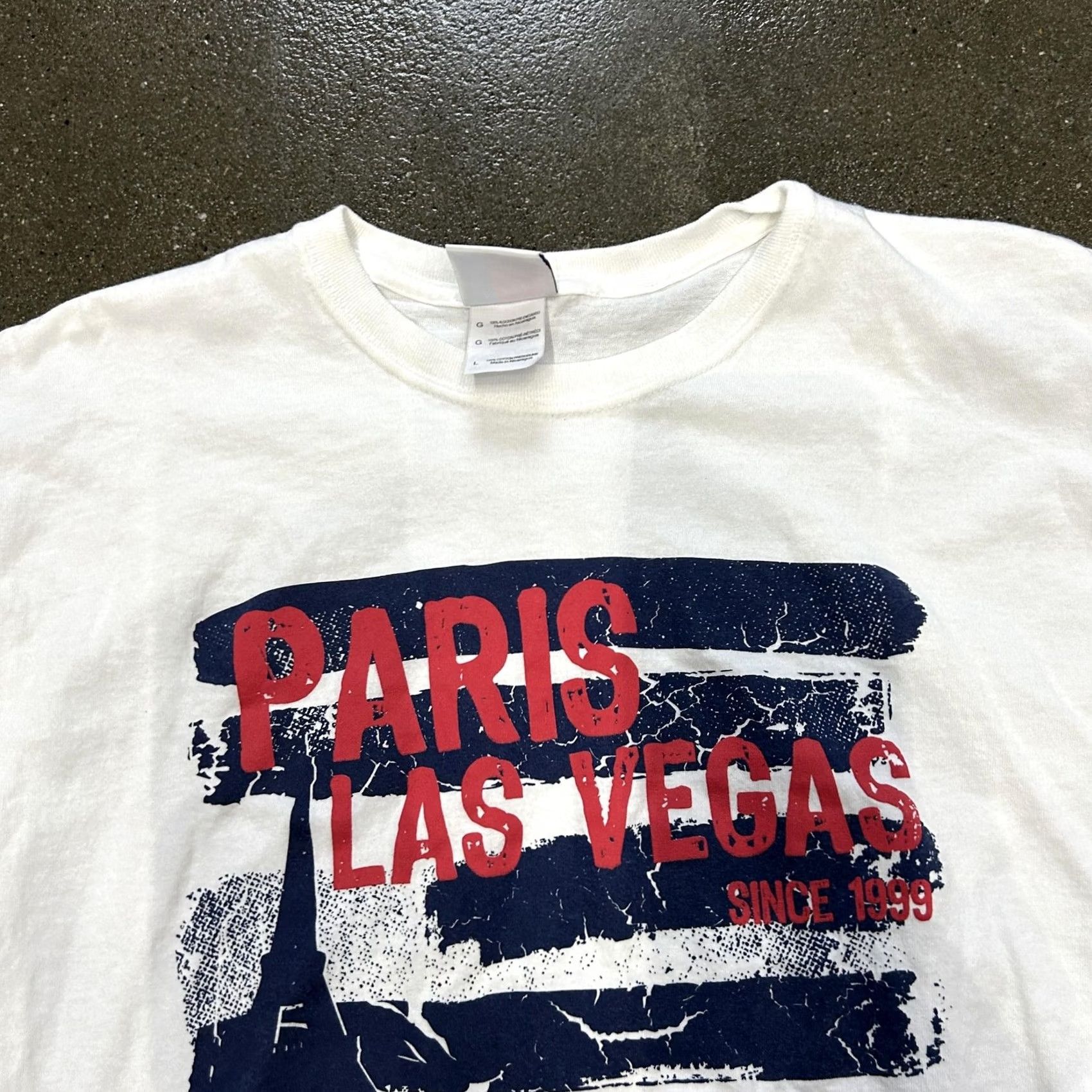 Vintage Paris Las Vegas Shirt Mens Large White Eiffel Tower Graphic Tee T-Shirt Souvenir Size US L / EU 52-54 / 3 - 2 Thumbnail