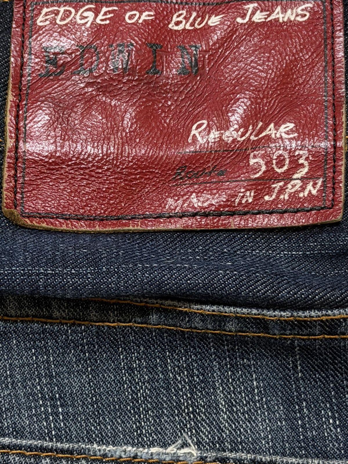 Edwin Vintage 90s Japan Edwin 503 Blue Faded Wash Whisker Wide Leg Size US 36 / EU 52 - 6 Thumbnail