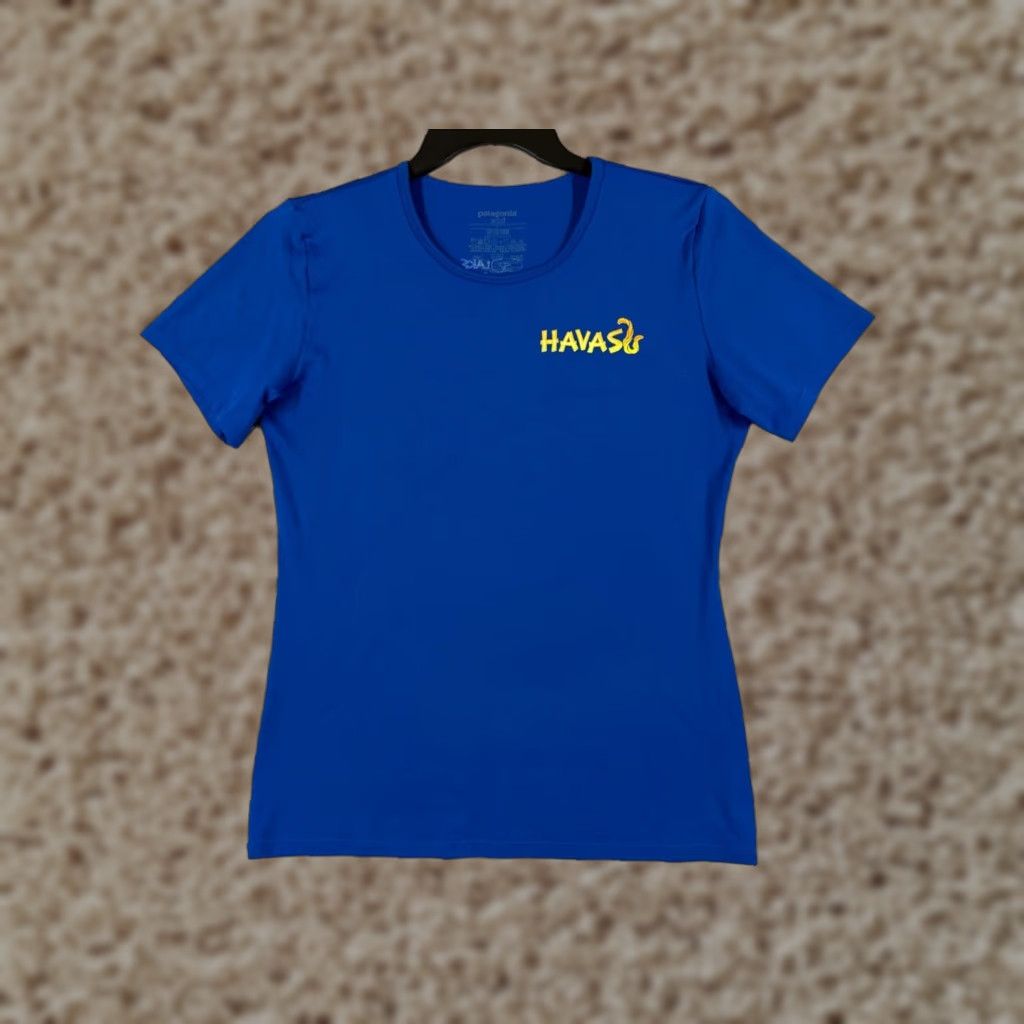Patagonia Patagonia Shirt Women Large Blue Short Sleeve Crew Capilene 1 Lake Havasu City Size L / US 10 / IT 46 - 1 Thumbnail