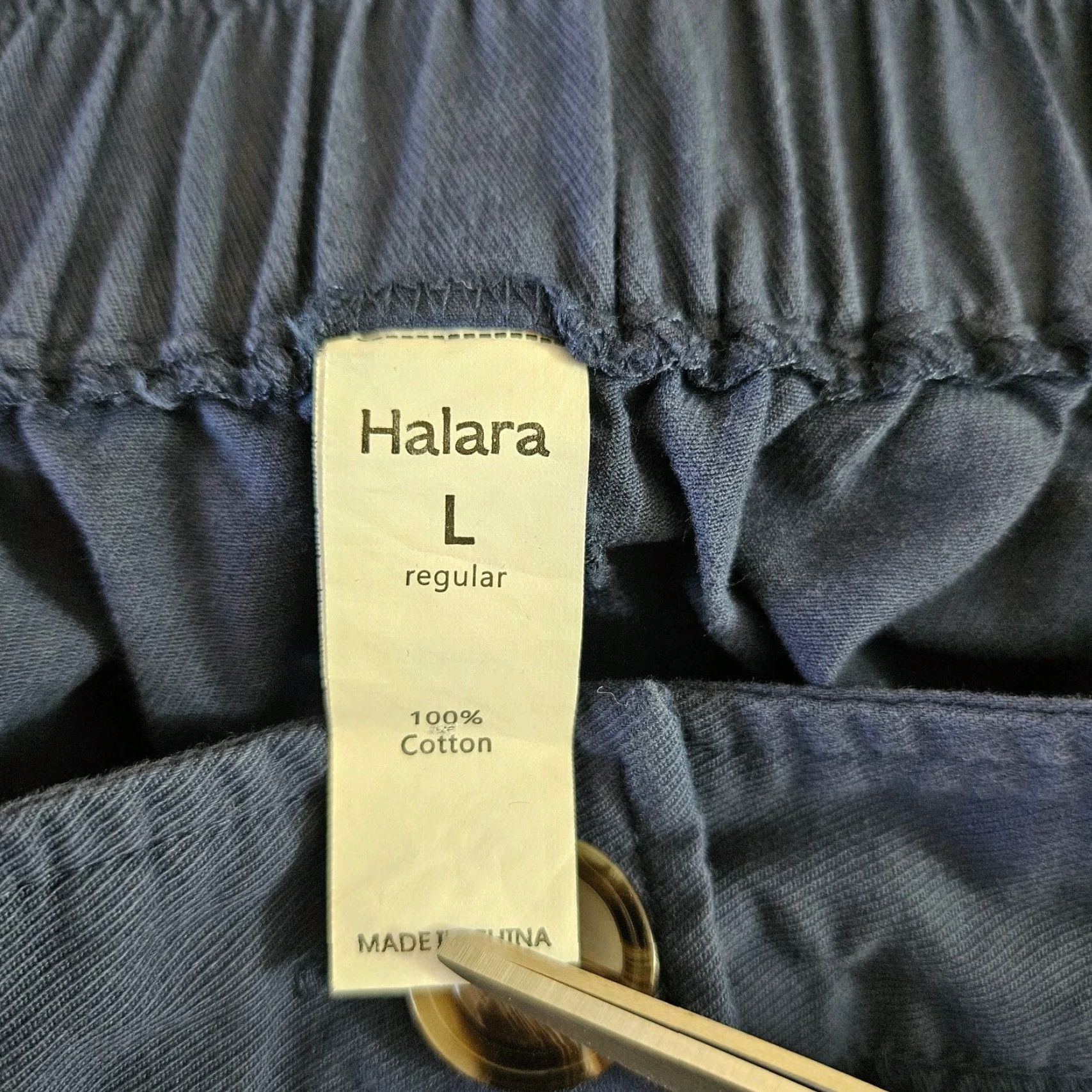 Vintage Halara Jogger Pants Women L Solid Blue Cotton Mid Rise Size L Size 36" / US 14 / IT 50 - 6 Thumbnail