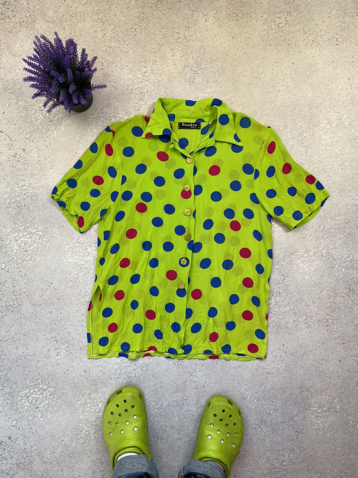 Sandro × Vintage Vintage Sandro Paris Women’s Blouse Size L / US 10 / IT 46 - 1 Thumbnail