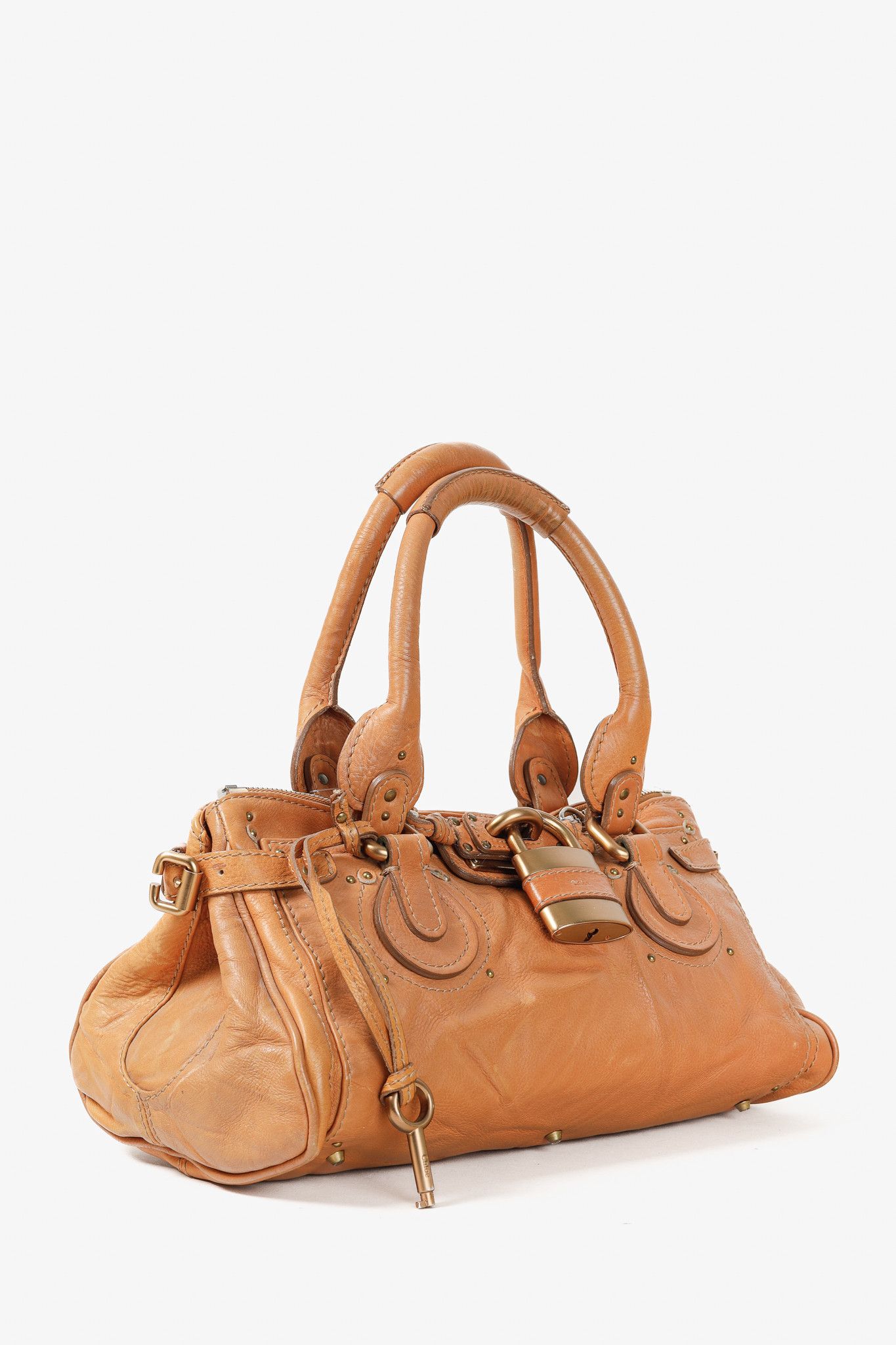 Chloe Chloe Paddington Giant Padlock Caramel Leather Bag Size ONE SIZE - 2 Thumbnail