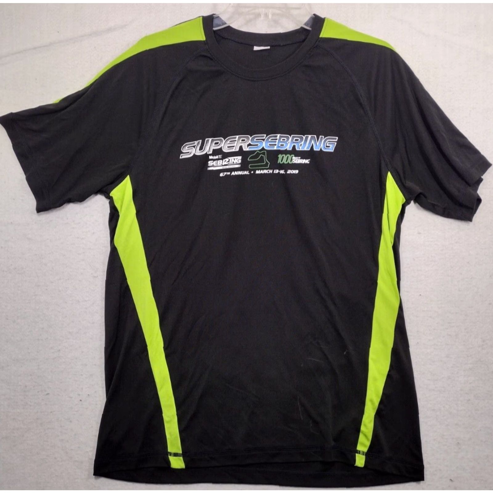 Vintage Sport-Tek Super Sebring T-Shirt Mens Medium Black Short Sleeve Graphic Classic Racing Size US M / EU 48-50 / 2 - 2 Thumbnail