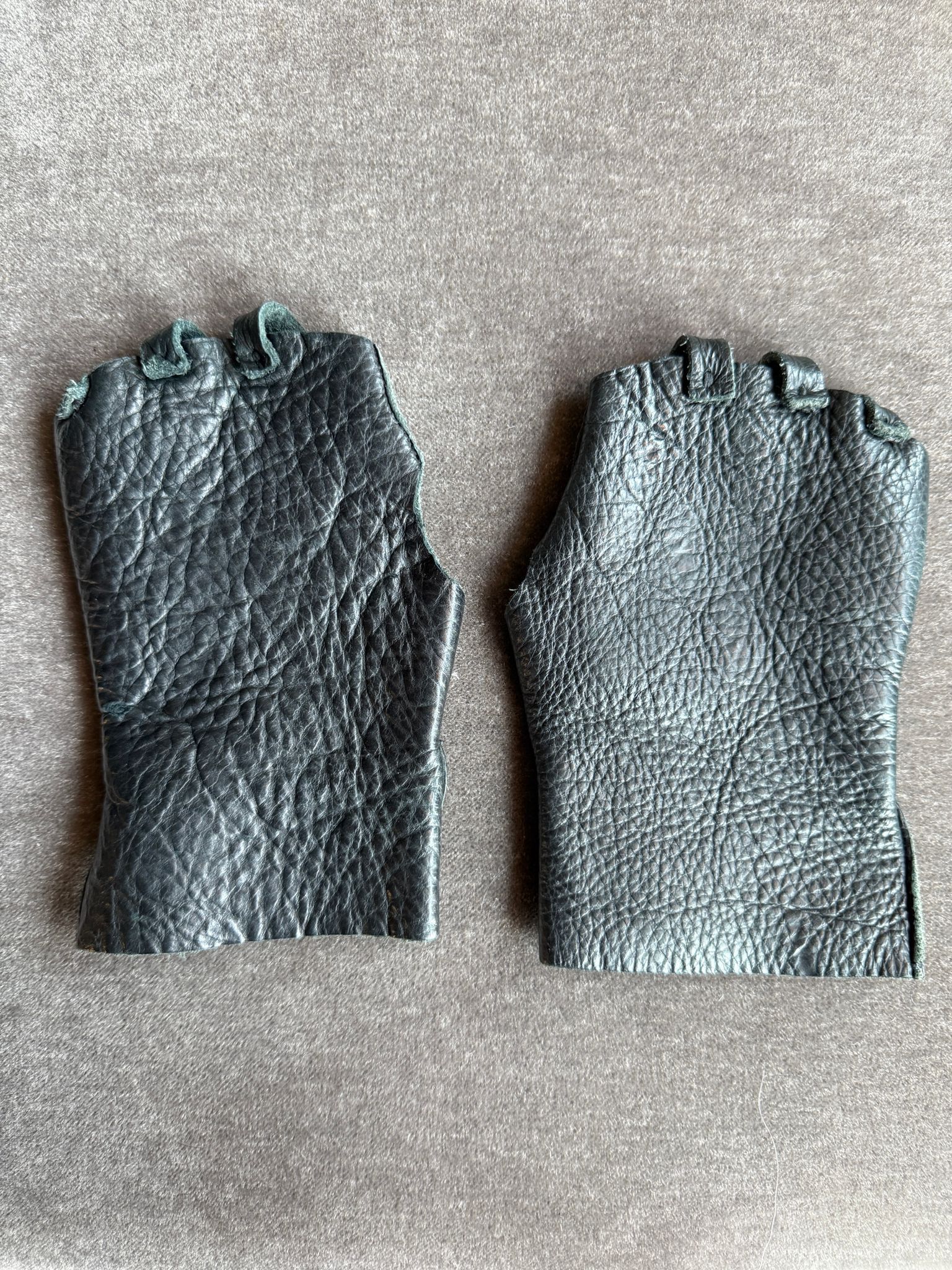 Portolano Portolano Black Leather Fingerless Gloves Size ONE SIZE - 4 Thumbnail