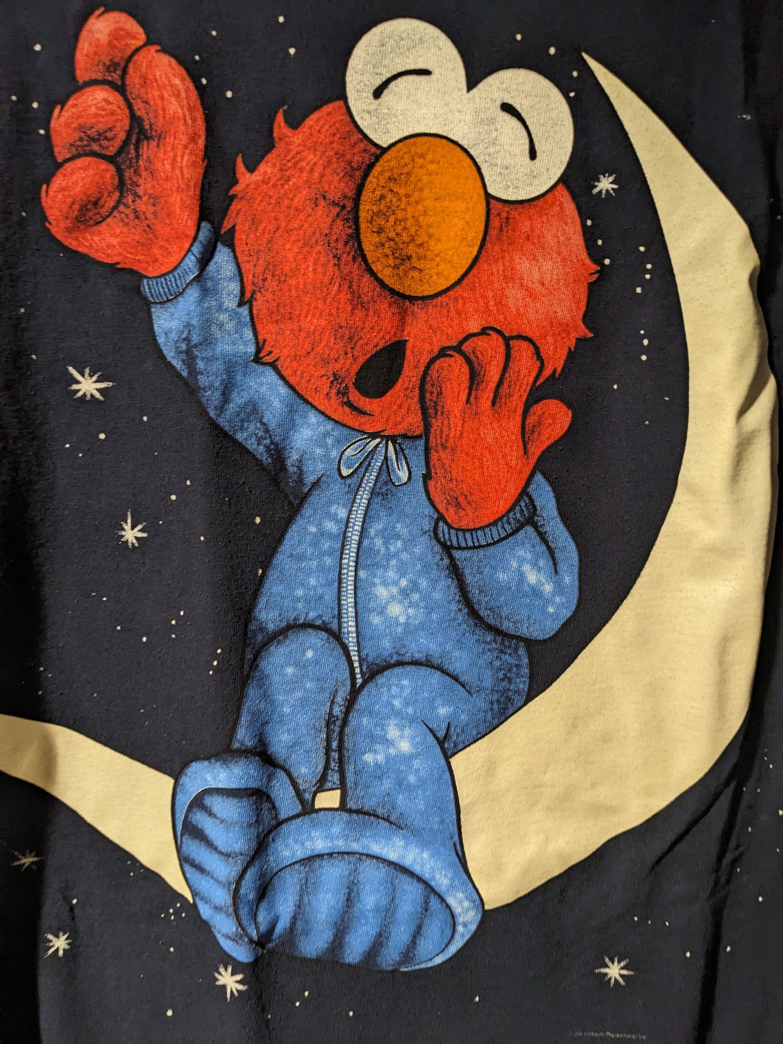 Cartoon Network × Vintage Vintage 90s Elmo Sesame Street Moon Goodnight Glow T-Shirt Size US XL / EU 56 / 4 - 2 Thumbnail