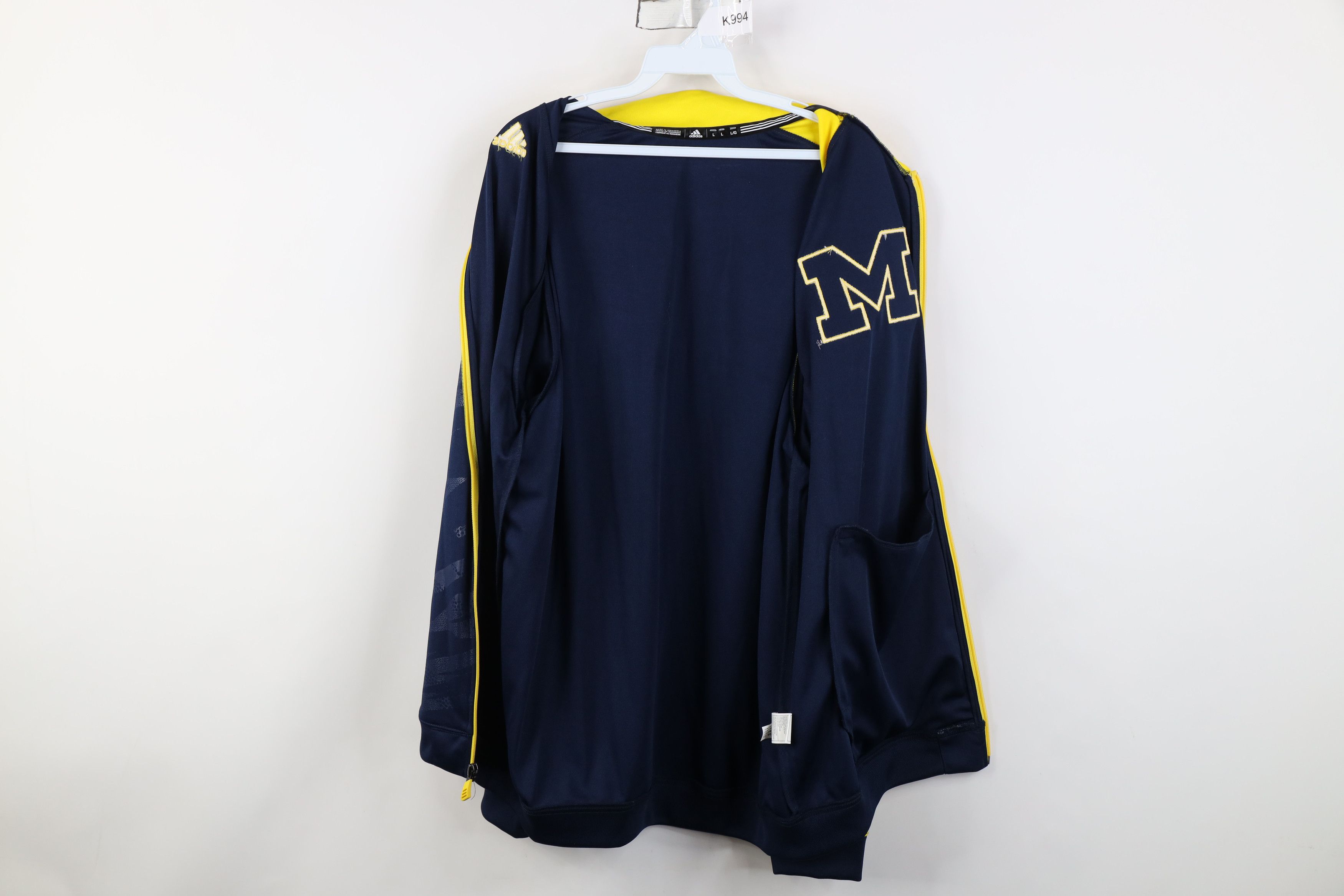Adidas Adidas University of Michigan Football Full Zip Jacket Size US L / EU 52-54 / 3 - 11 Thumbnail
