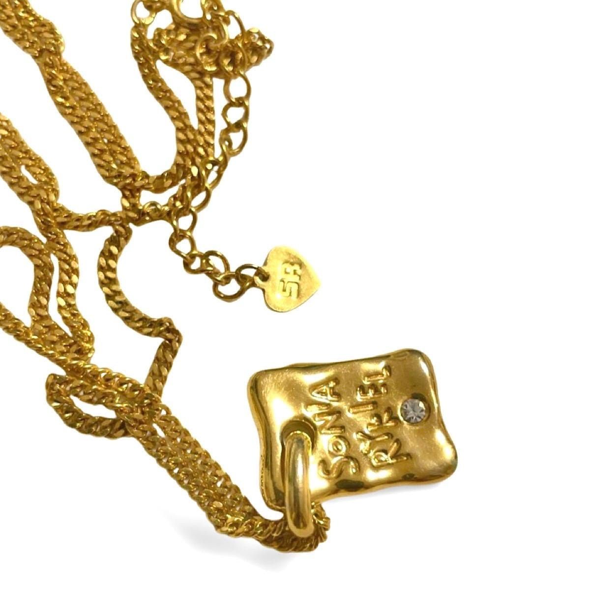 Sonia Rykiel Vintage Sonia Rykiel skinny chain necklace with square logo Size ONE SIZE - 3 Thumbnail
