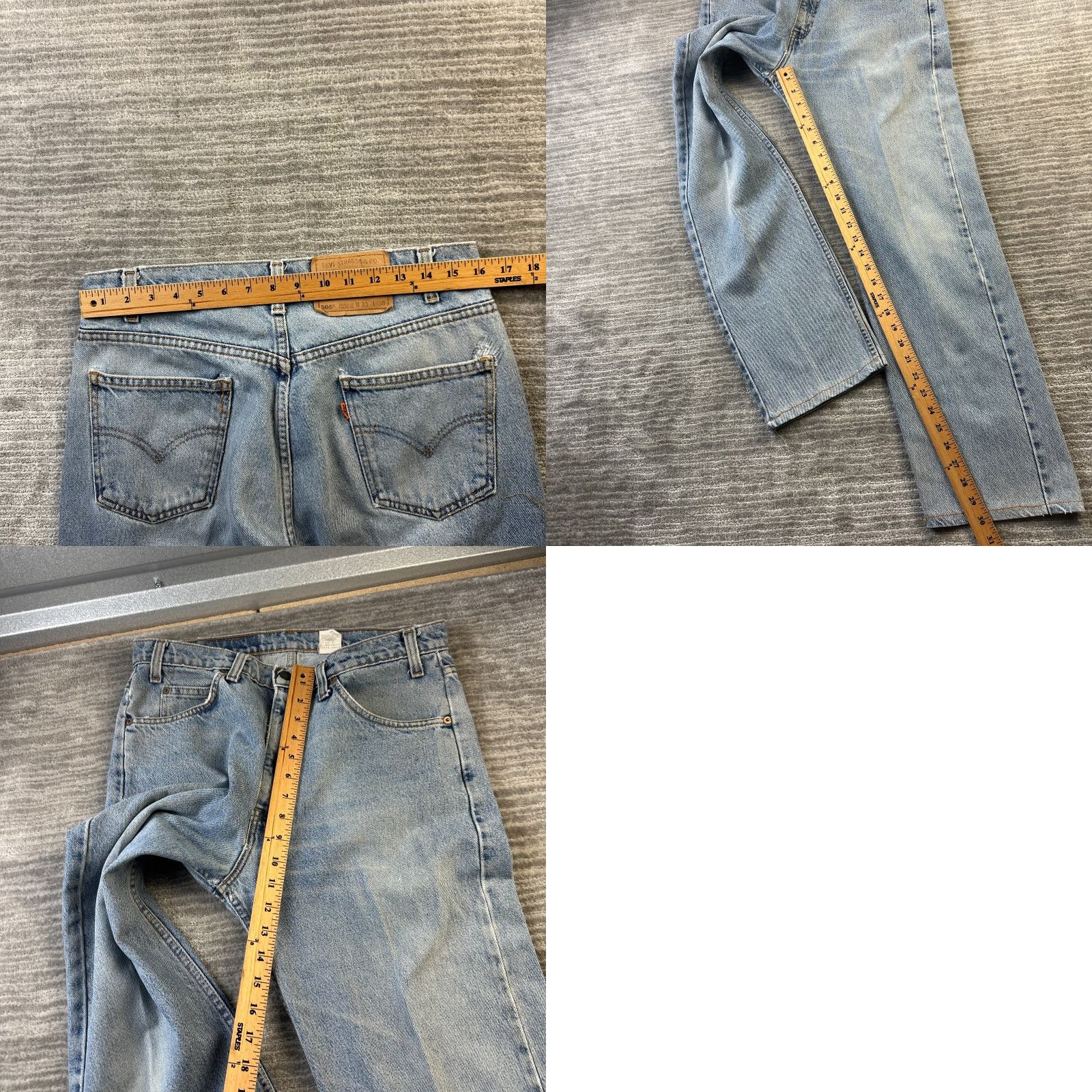 Levi's VINTAGE Levi's Jeans Mens 33x30 505 Blue Denim Faded 1997 Orange Tab Jeans Mens 33 Regular Blue 90s Cowboy Distressed 5-Pocket Levi's 505 Mens Jeans Size US 33 - 10 Thumbnail