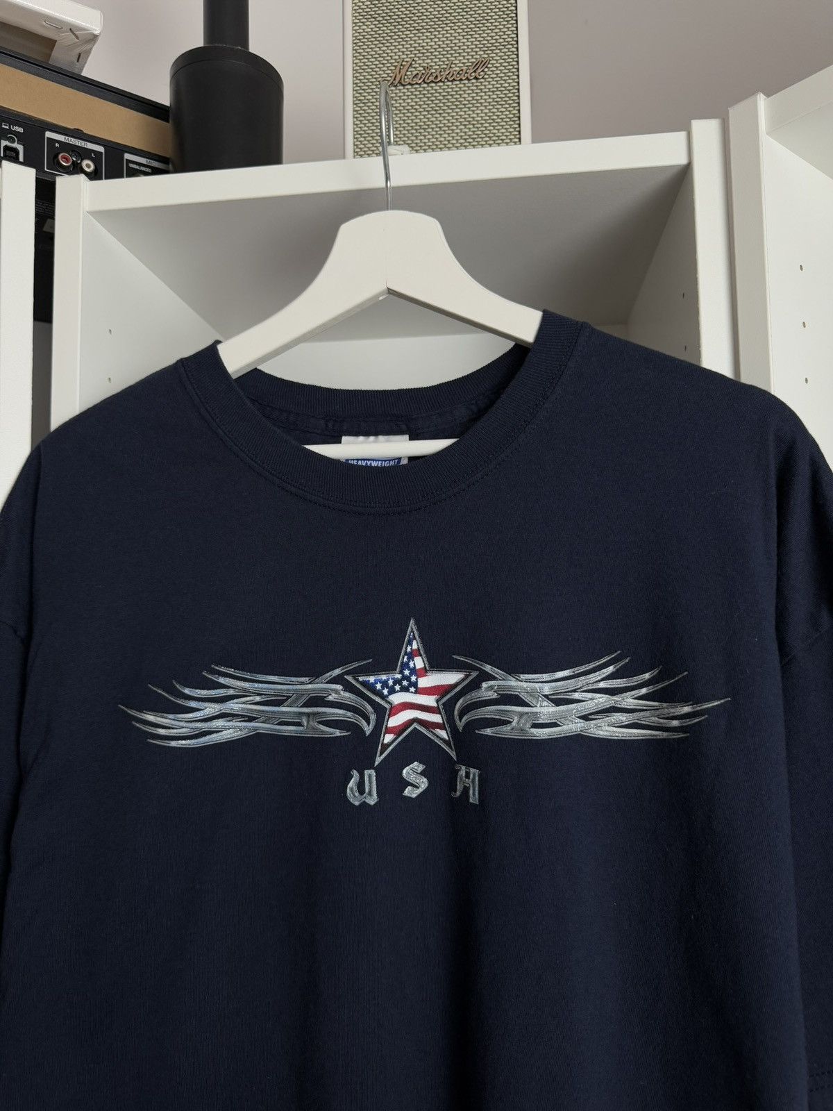 Hanes × Vintage Vintage 90s Usa tribal Hanes heavyweight t-shirt XL skate Size US XL / EU 56 / 4 - 3 Thumbnail