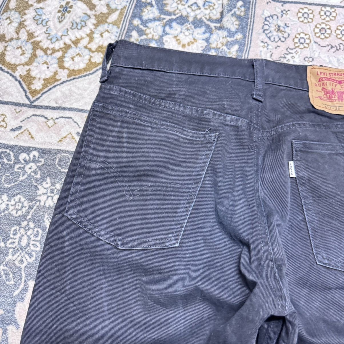 Levi's Vintage Levis 517 Black Denim Flare Jeans Hedi Slimane Size US 30 / EU 46 - 12 Thumbnail