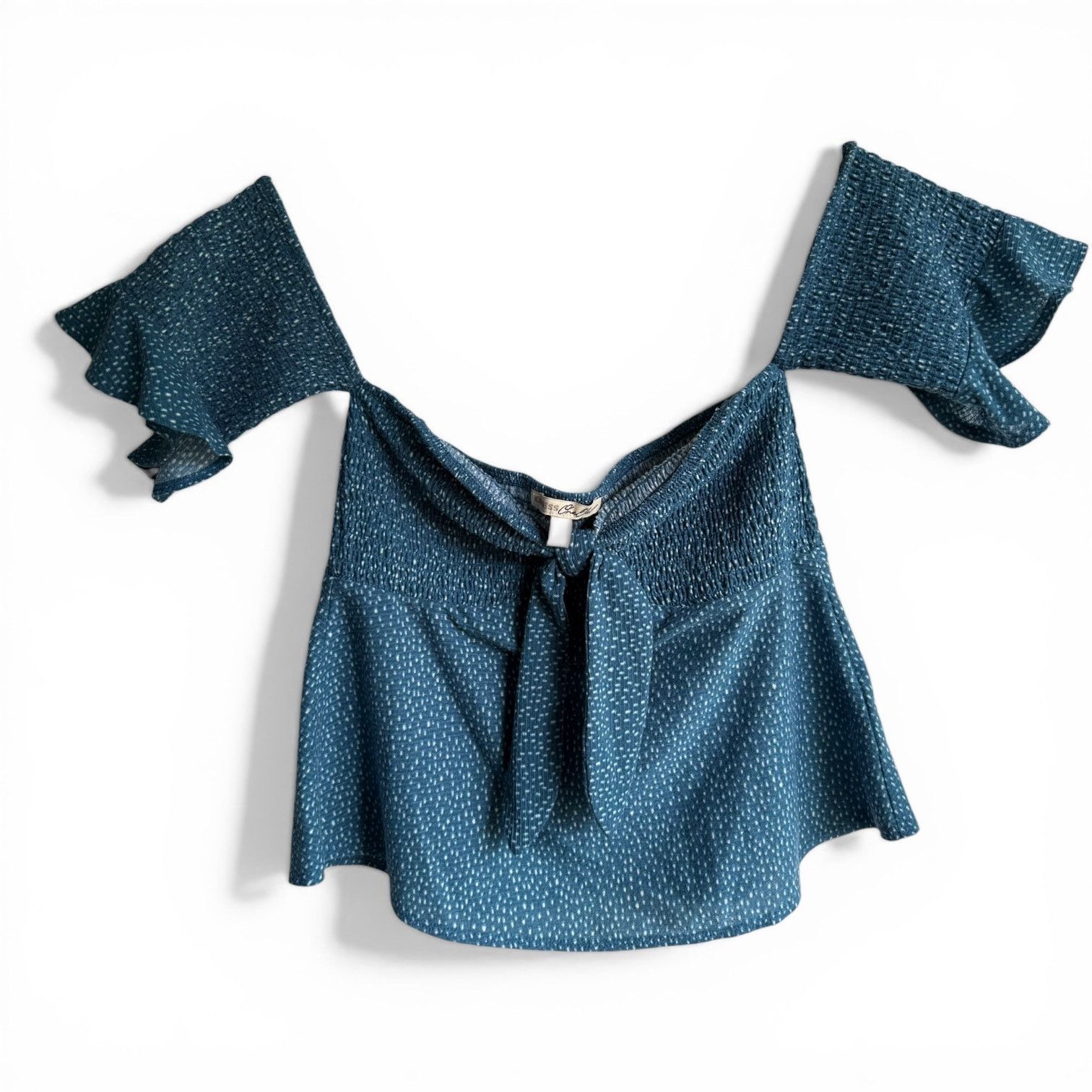 Express Express Chelsea Blue Polka Dot Crop Top Small Size S / US 4 / IT 40 - 2 Thumbnail