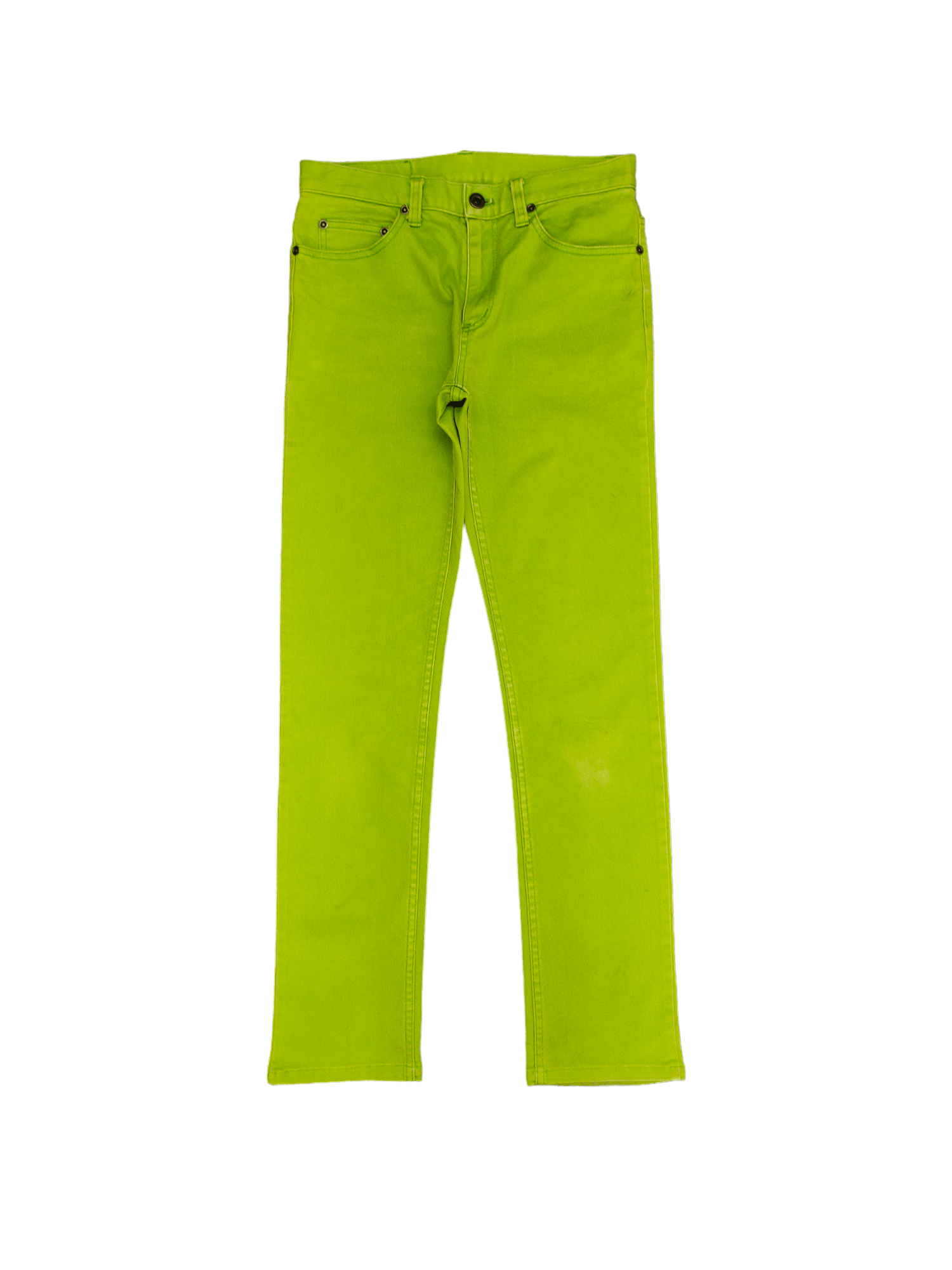 image of Archival Clothing x Avant Garde Og 90's Hysteric Glamour Neon Green Skinny Jeans, Men's (Size 27)