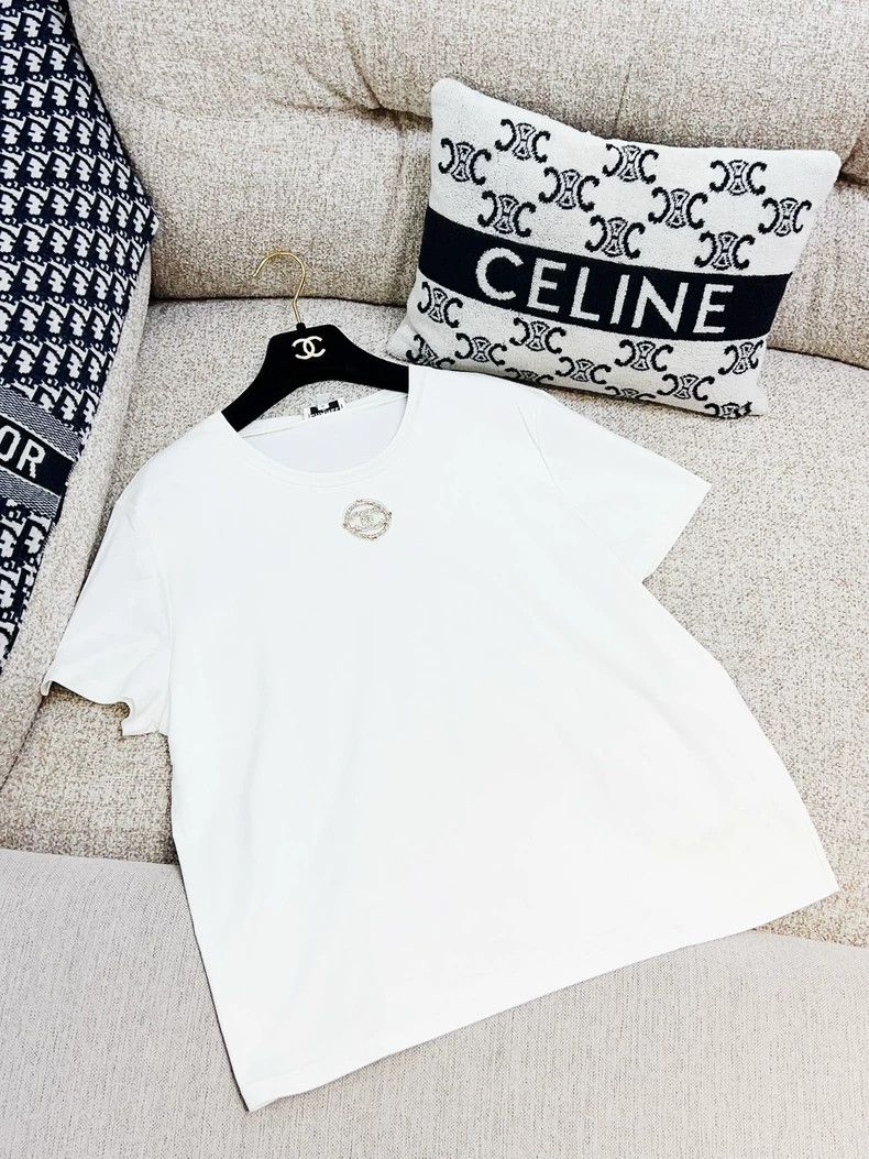 Chanel Chanel 20S White Cutout CC Short-Sleeve T-Shirt - dmc Size US L / EU 52-54 / 3 - 1 Thumbnail